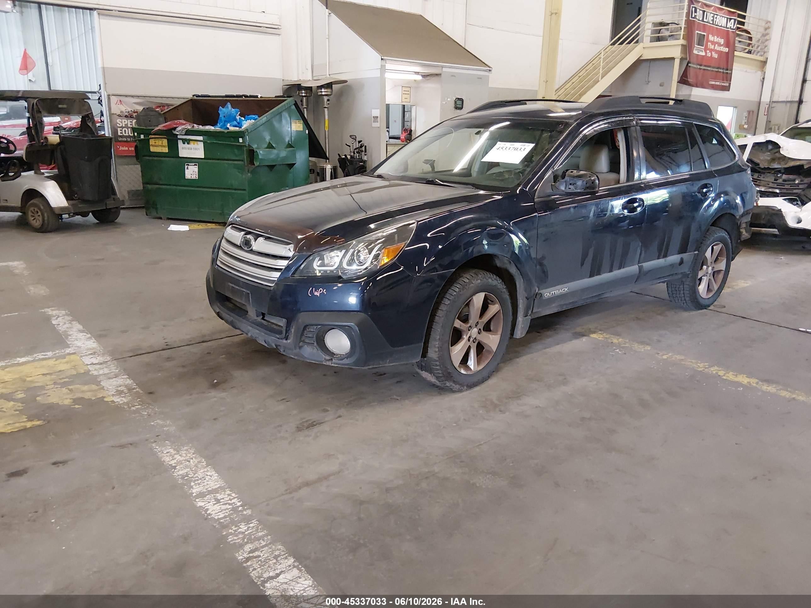 2013 Subaru Outback 2.5i Limited Blue vin: 4S4BRBJC4D3224097