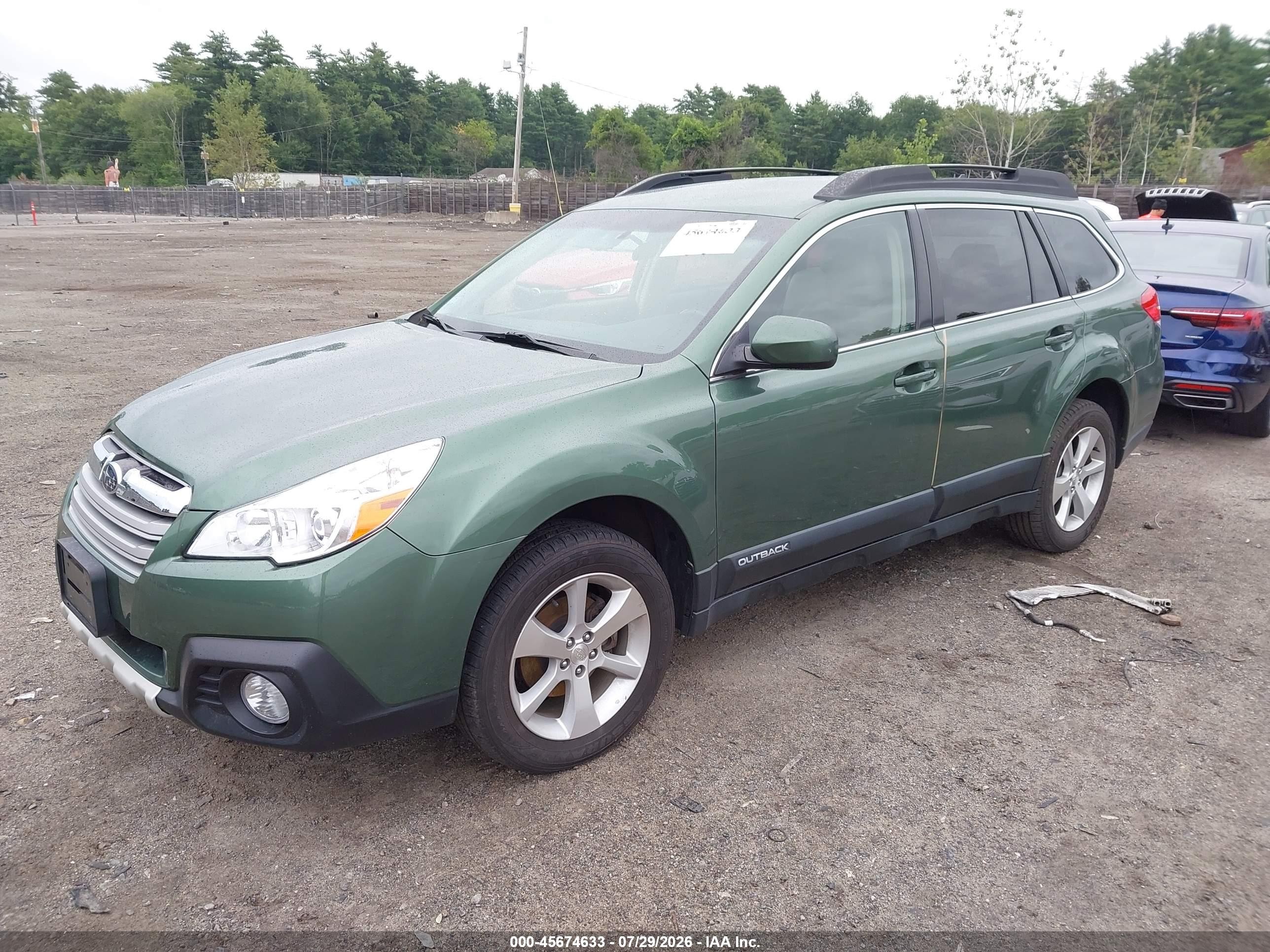 2013 Subaru Outback 2.5i Limited Green vin: 4S4BRBJC8D3297893
