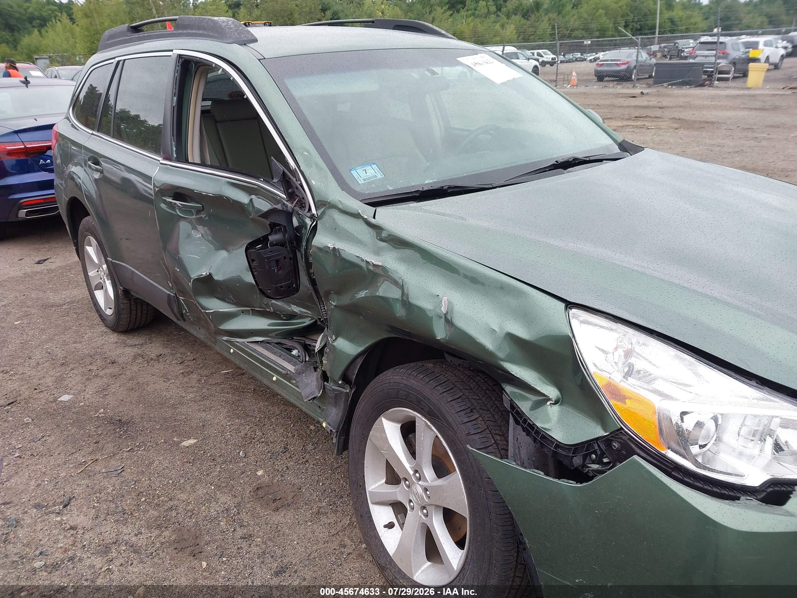 2013 Subaru Outback 2.5i Limited Green vin: 4S4BRBJC8D3297893