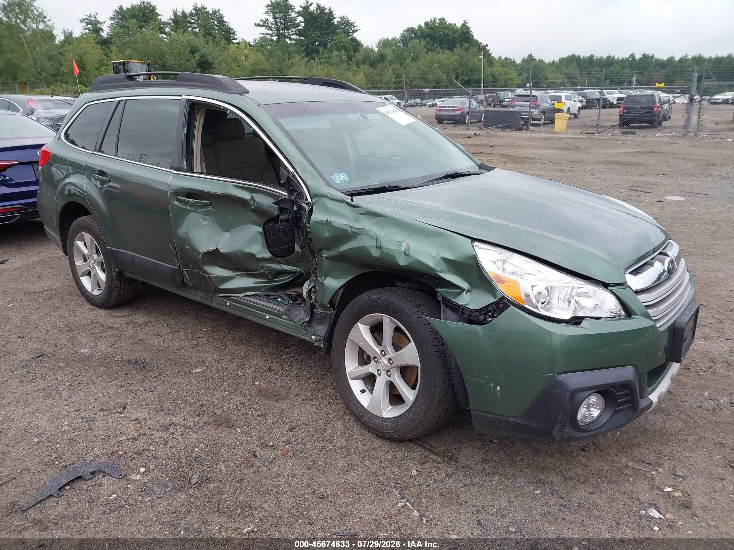 2013 Subaru Outback 2.5i Limited Green vin: 4S4BRBJC8D3297893