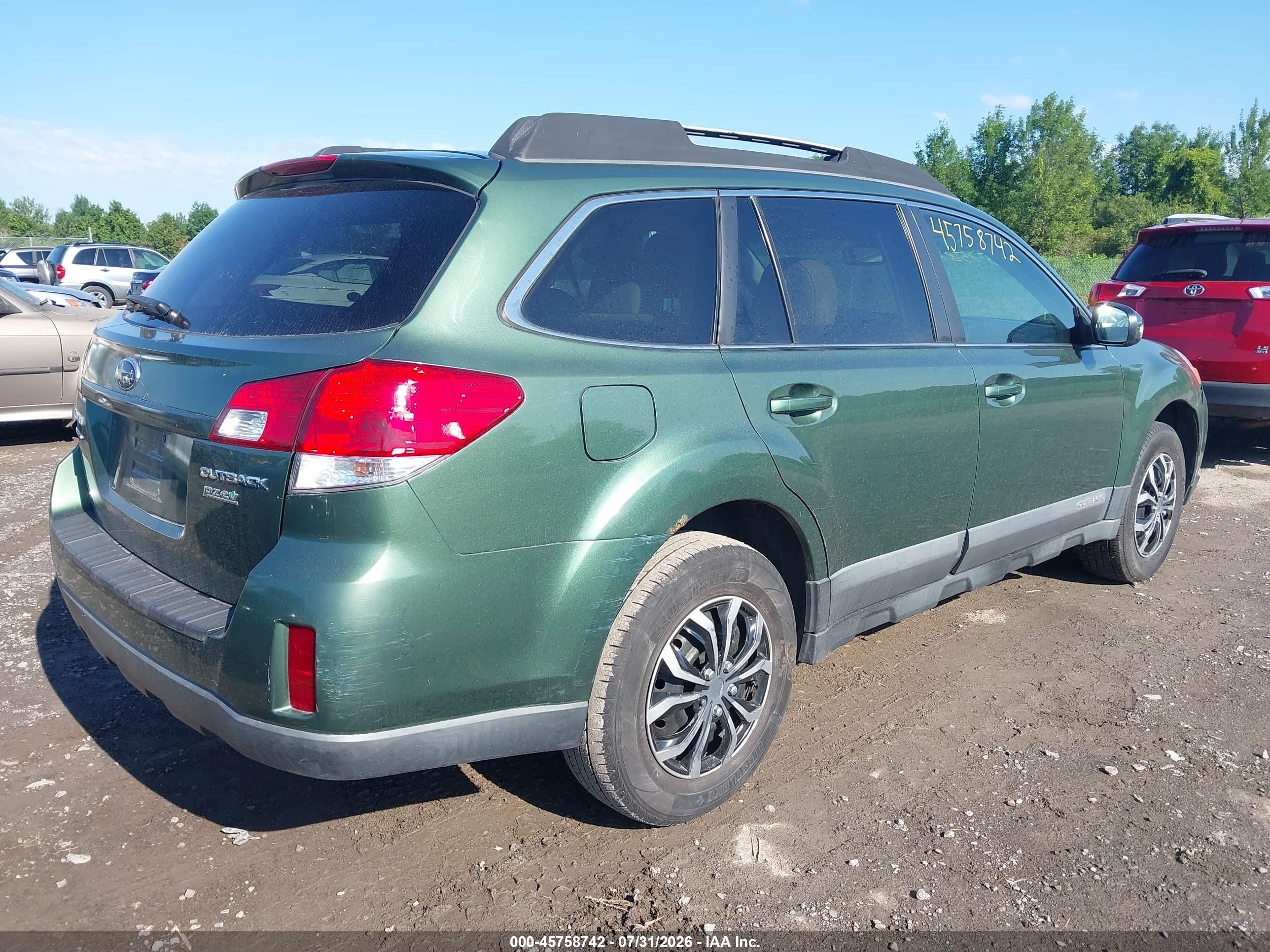 2010 Subaru Outback 2.5i Limited Зеленый vin: 4S4BRBKC0A3327043