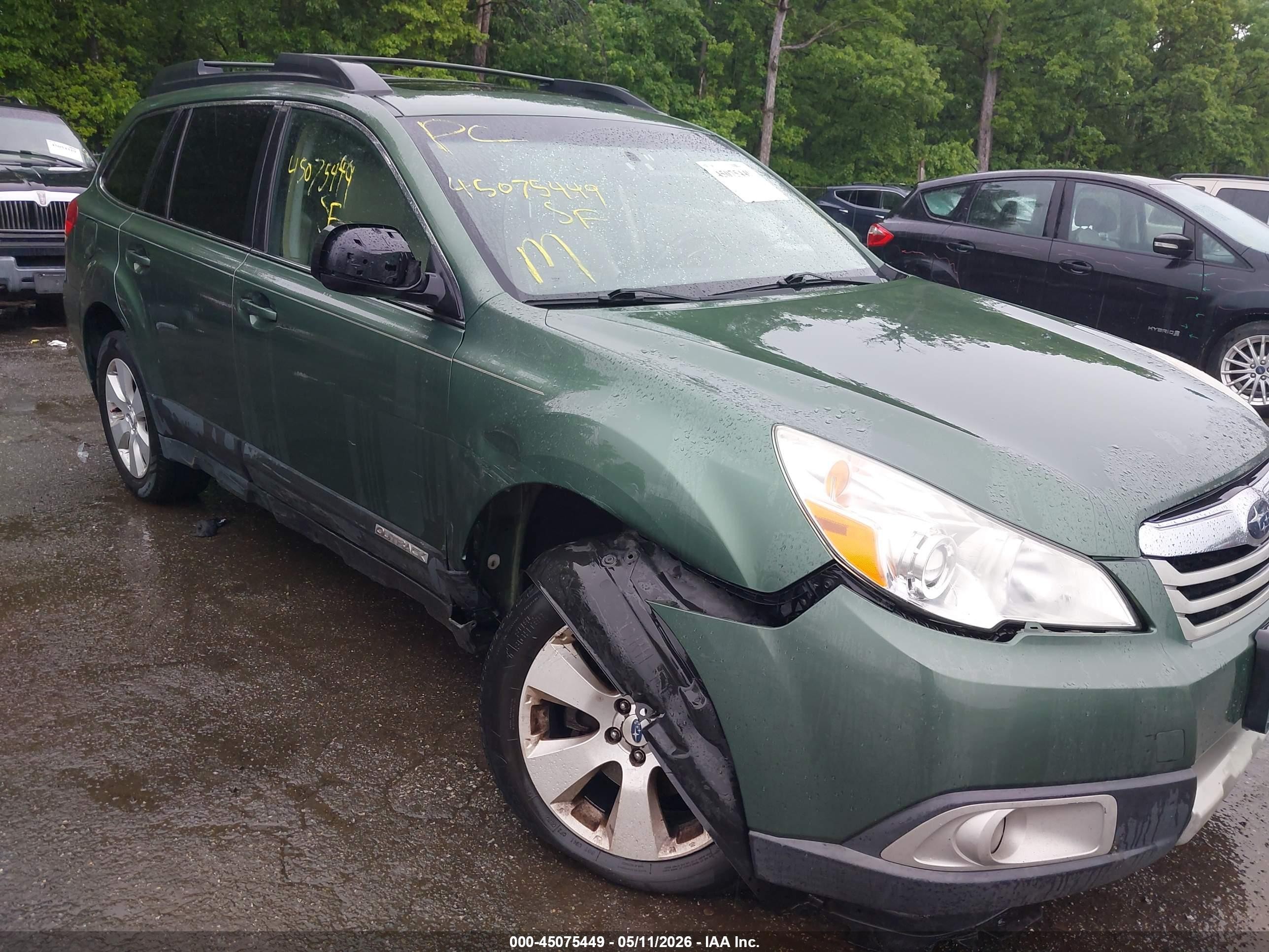 2012 Subaru Outback 2.5i Limited Green vin: 4S4BRBKC1C3231831