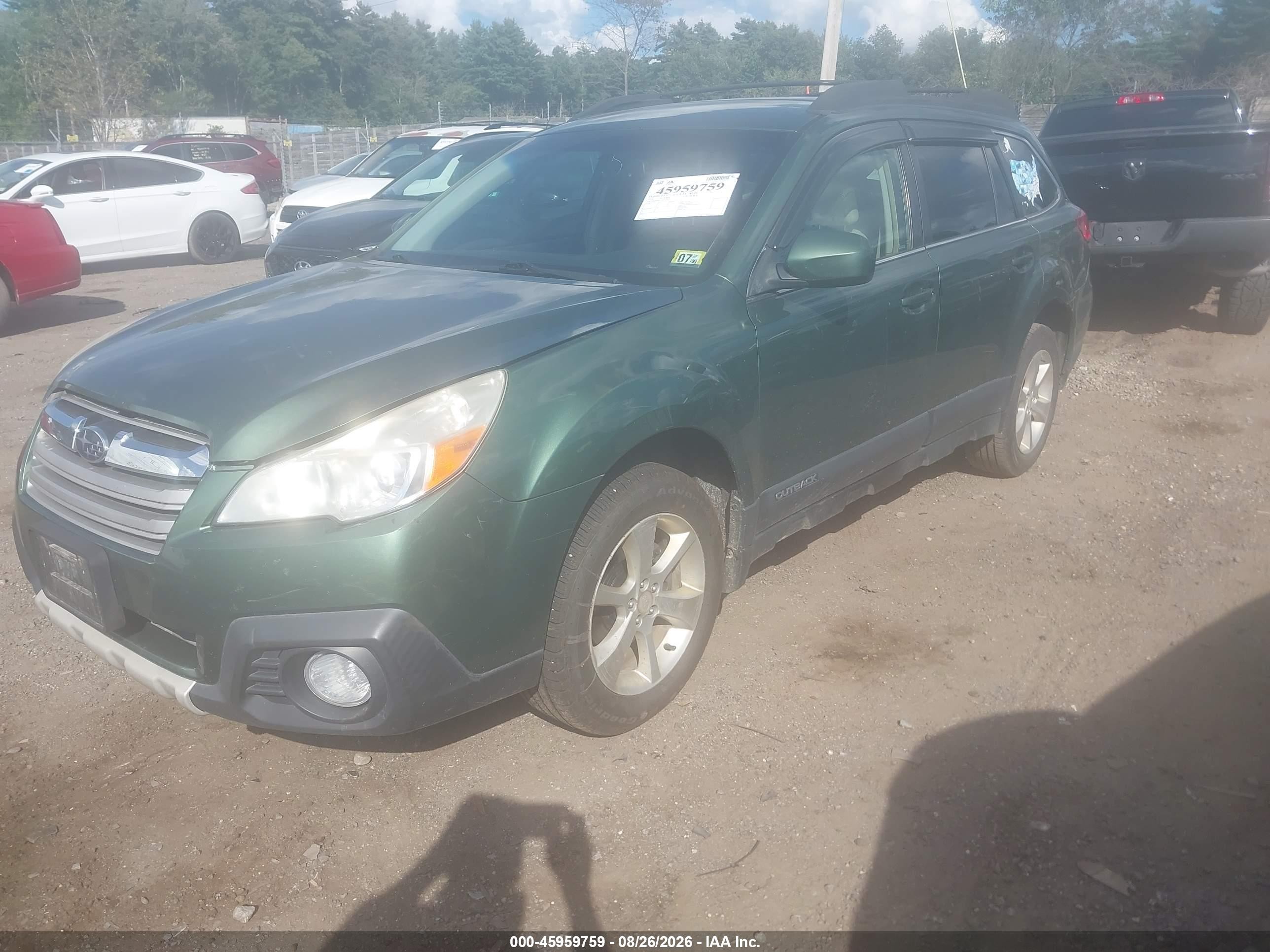 2014 Subaru Outback 2.5i Limited Green vin: 4S4BRBKC2E3251637