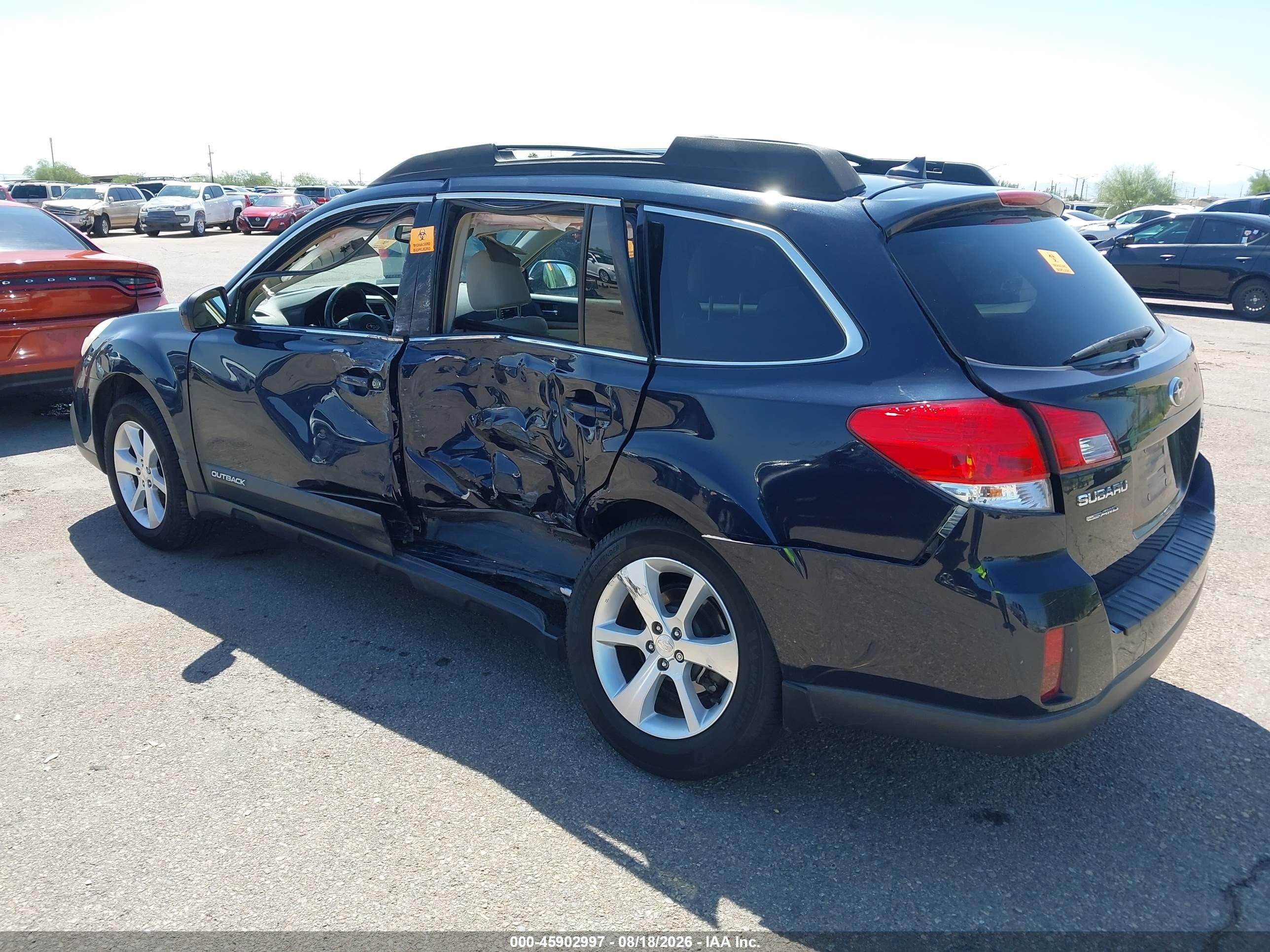 2013 Subaru Outback 2.5i Limited Blue vin: 4S4BRBKC3D3257333