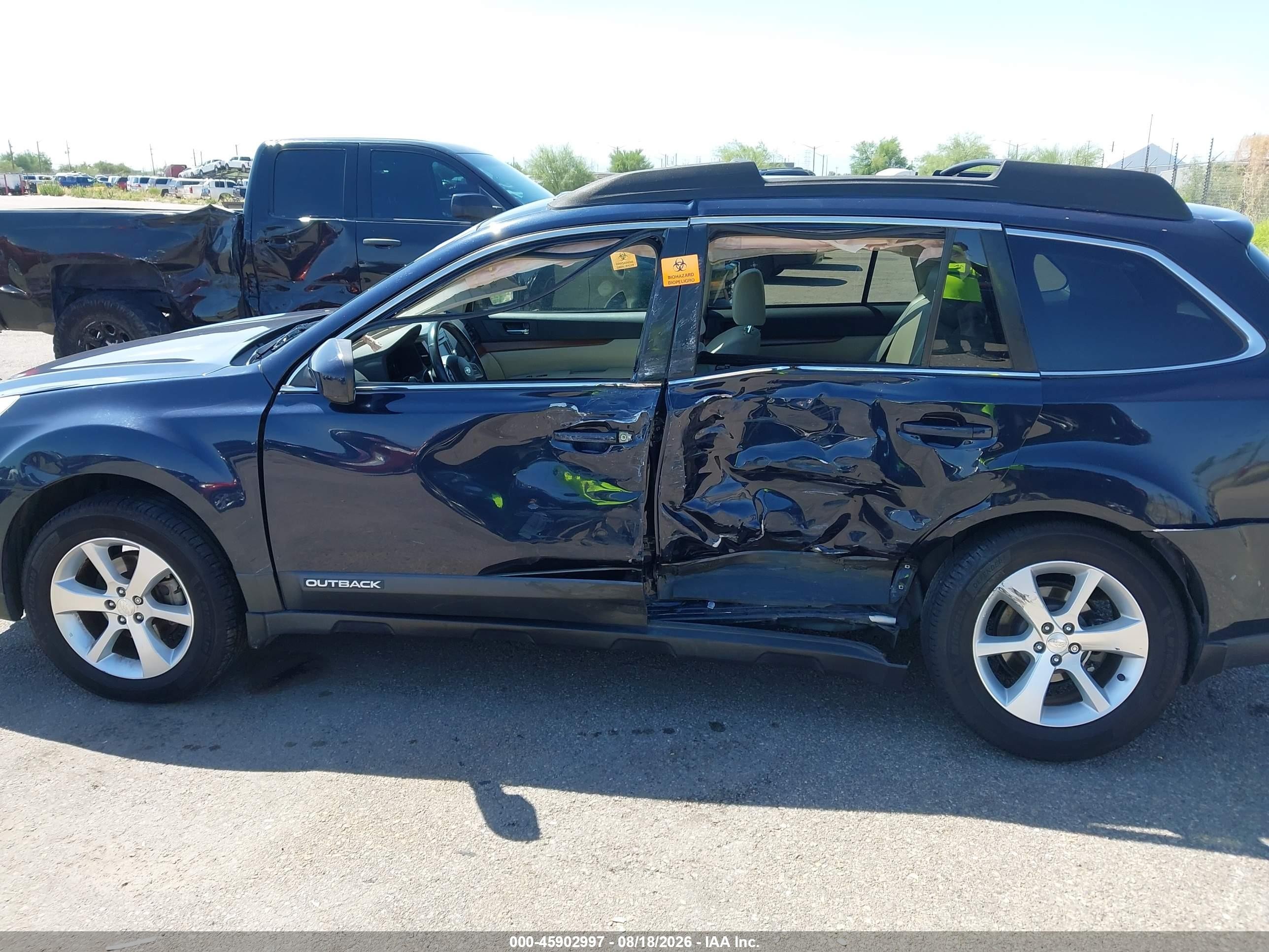 2013 Subaru Outback 2.5i Limited Blue vin: 4S4BRBKC3D3257333