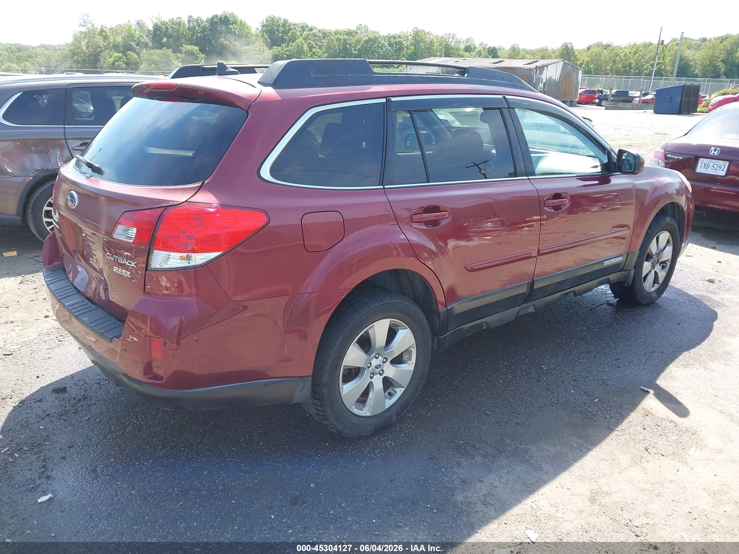 2012 Subaru Outback 2.5i Limited Maroon vin: 4S4BRBKC4C3206017