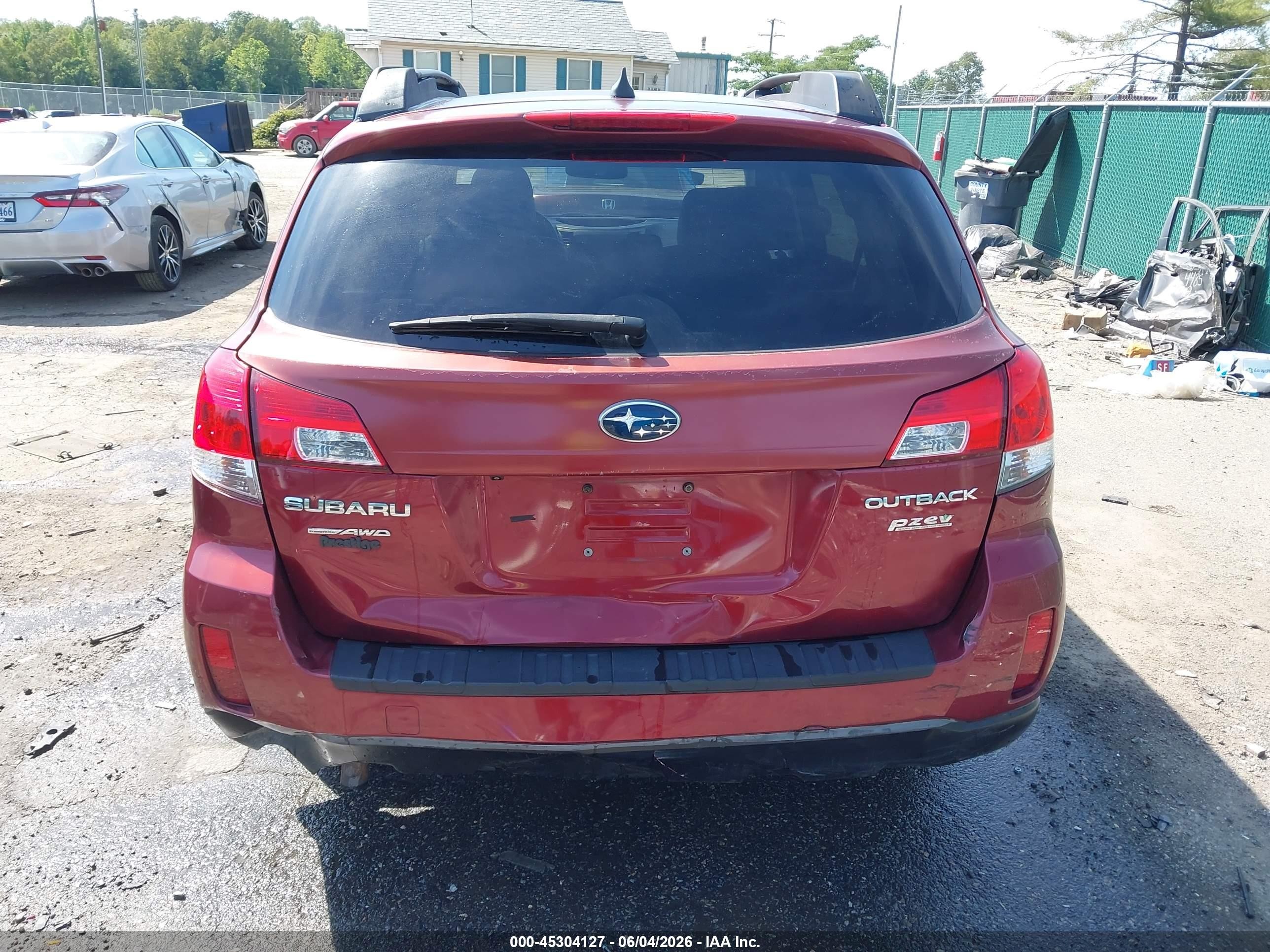2012 Subaru Outback 2.5i Limited Maroon vin: 4S4BRBKC4C3206017