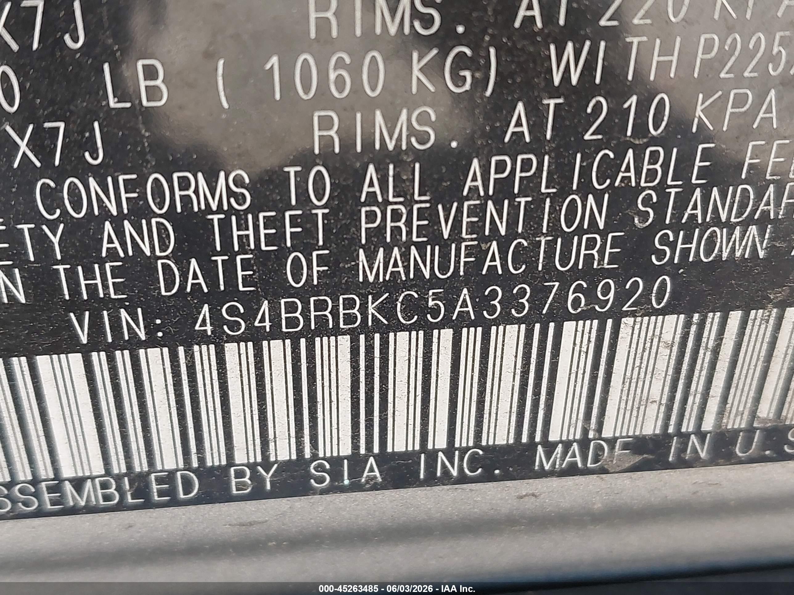 2010 Subaru Outback 2.5i Limited Silver vin: 4S4BRBKC5A3376920