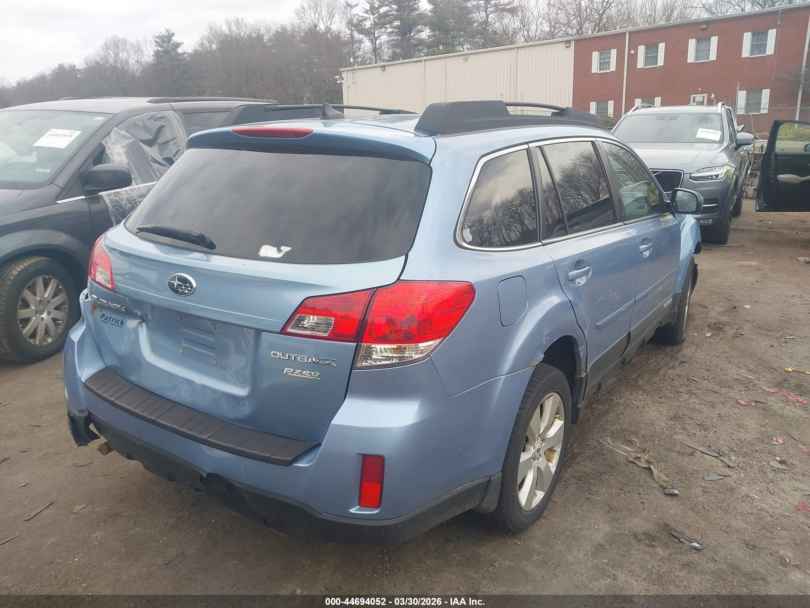 2012 Subaru Outback 2.5i Limited Blue vin: 4S4BRBKC5C3216586