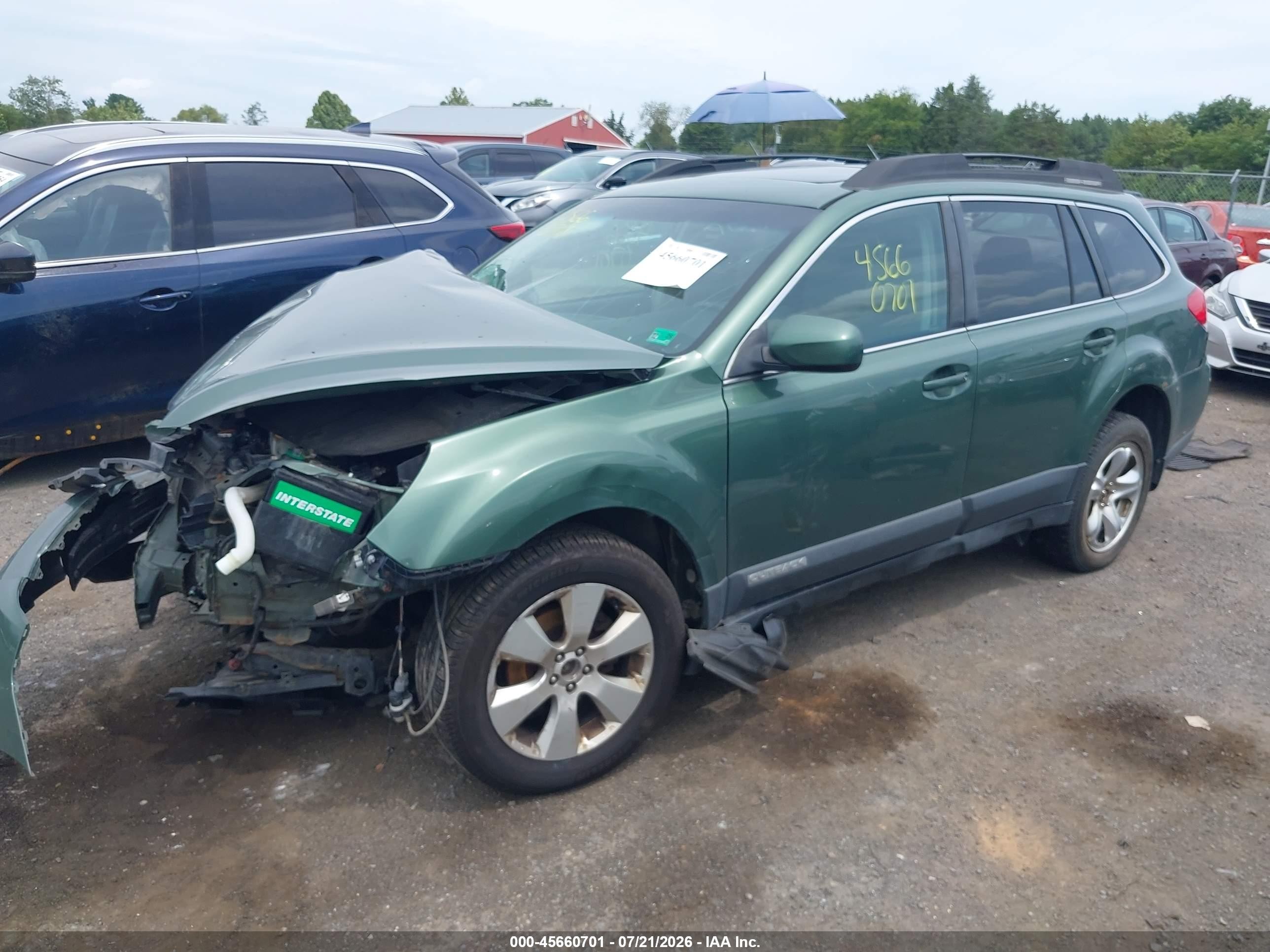 2011 Subaru Outback 2.5i Limited Green vin: 4S4BRBKC6B3438634