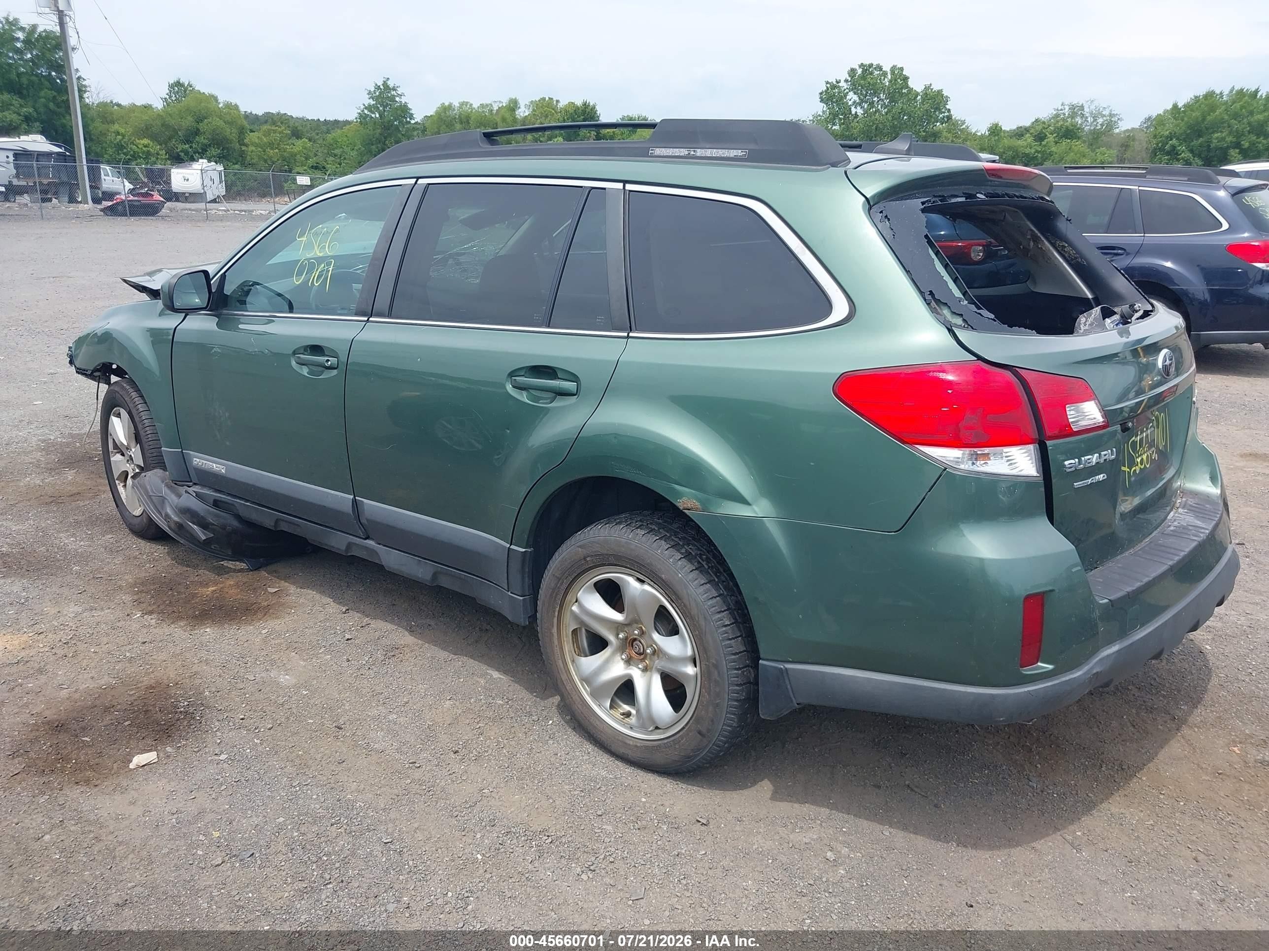 2011 Subaru Outback 2.5i Limited Green vin: 4S4BRBKC6B3438634