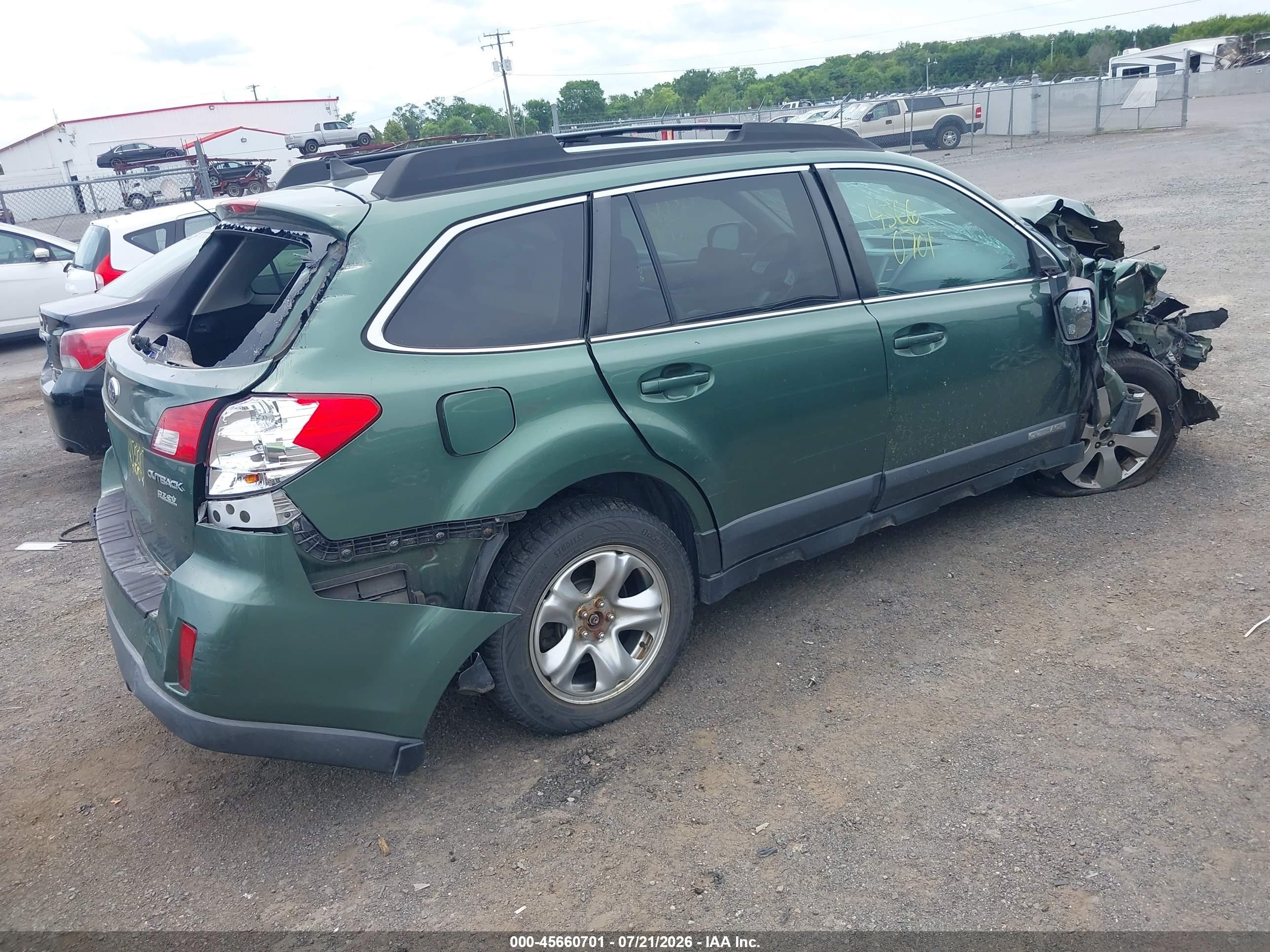 2011 Subaru Outback 2.5i Limited Green vin: 4S4BRBKC6B3438634