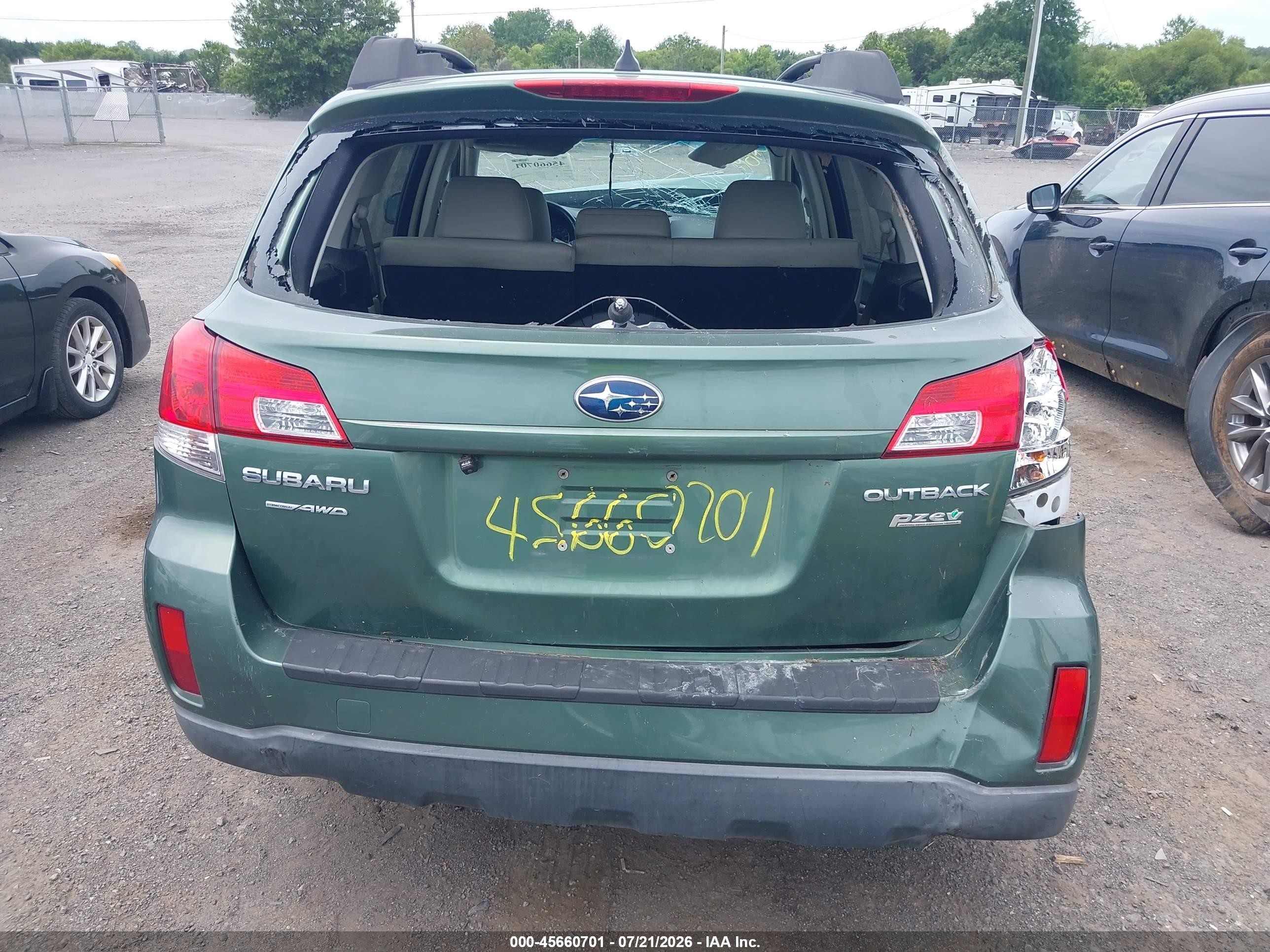 2011 Subaru Outback 2.5i Limited Green vin: 4S4BRBKC6B3438634
