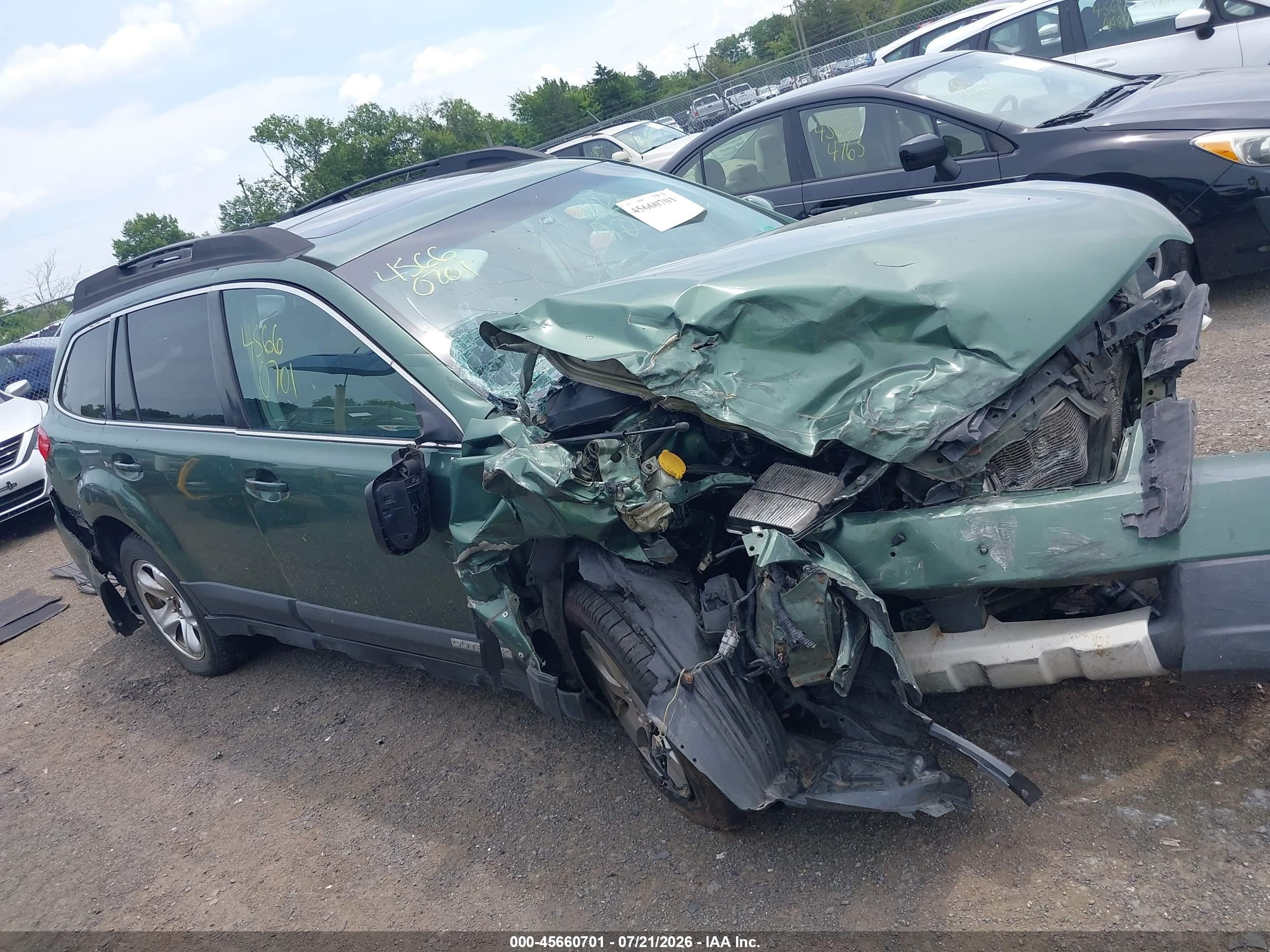 2011 Subaru Outback 2.5i Limited Green vin: 4S4BRBKC6B3438634