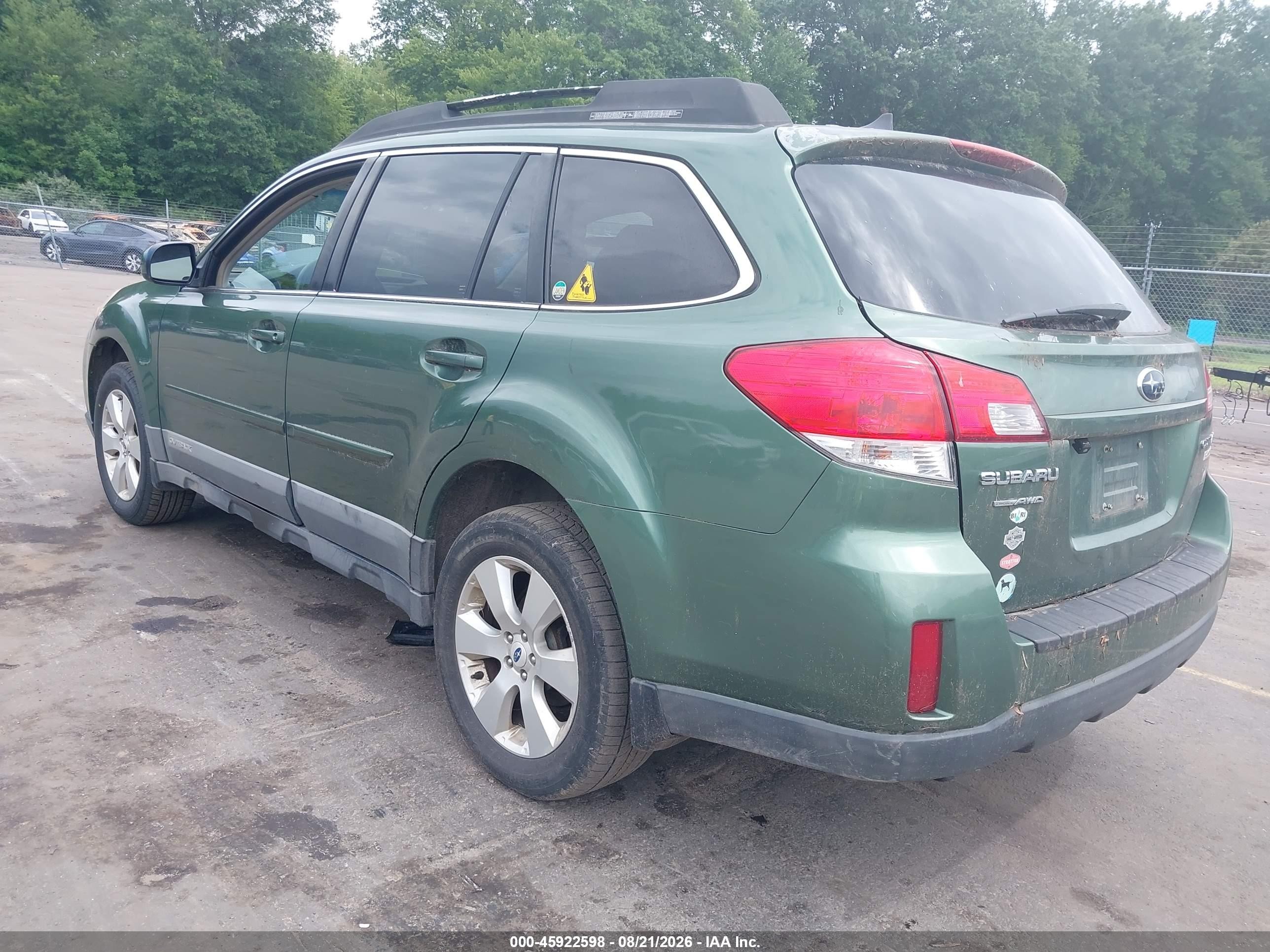 2011 Subaru Outback 2.5i Limited Green vin: 4S4BRBKC6B3444787