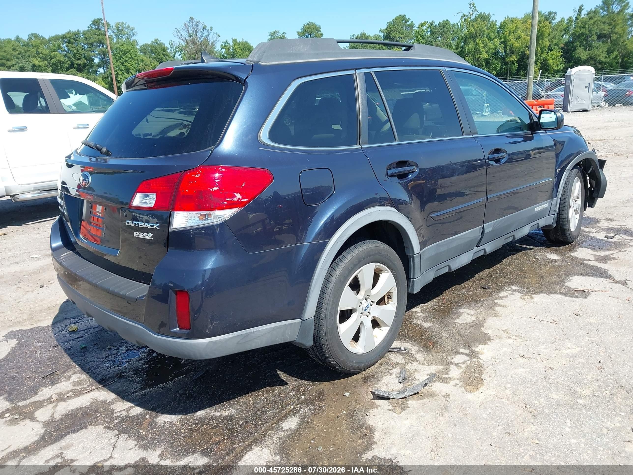 2012 Subaru Outback 2.5i Limited Blue vin: 4S4BRBKC6C3222266