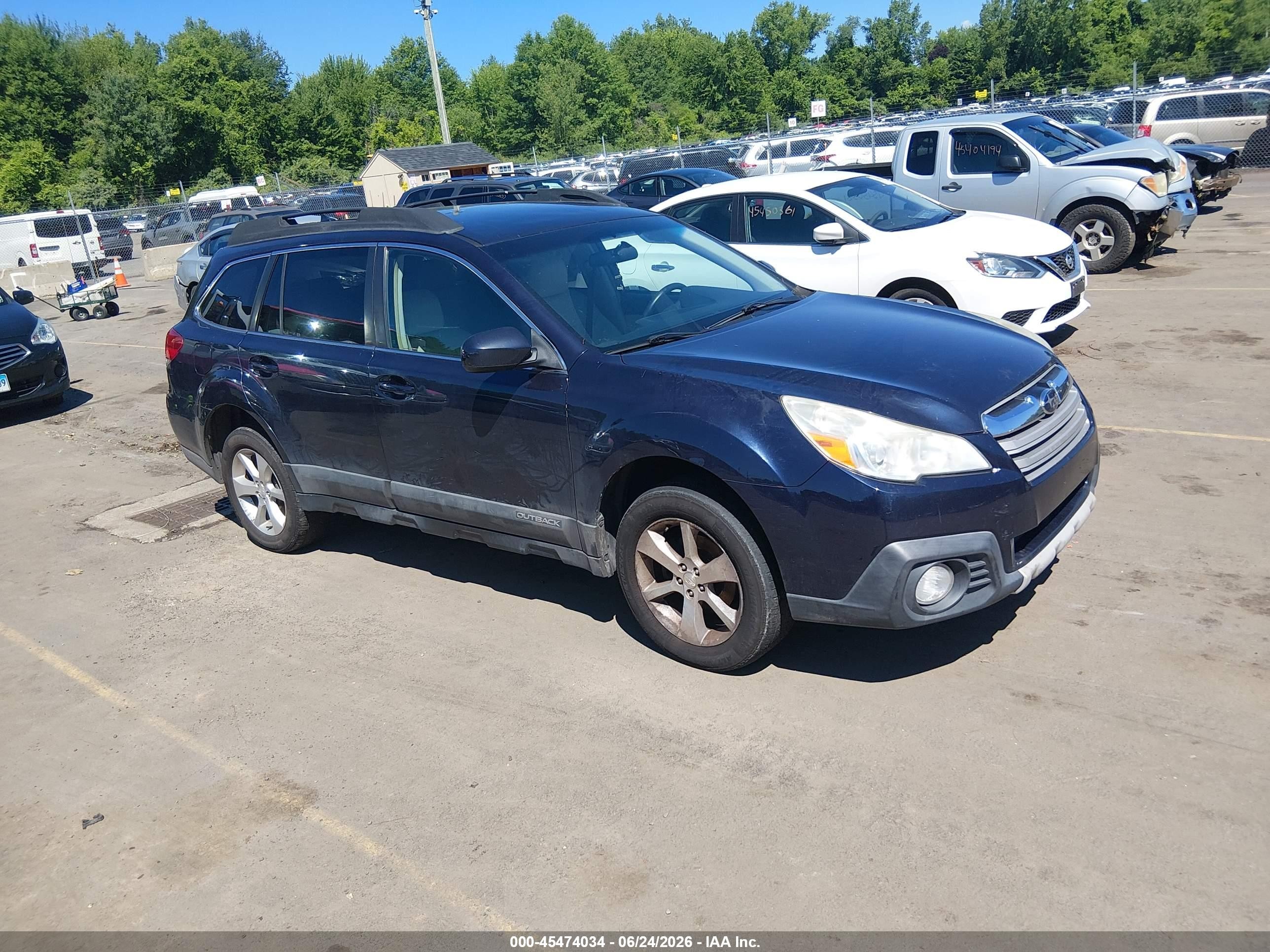 2014 Subaru Outback 2.5i Limited Blue vin: 4S4BRBKC6E3252547