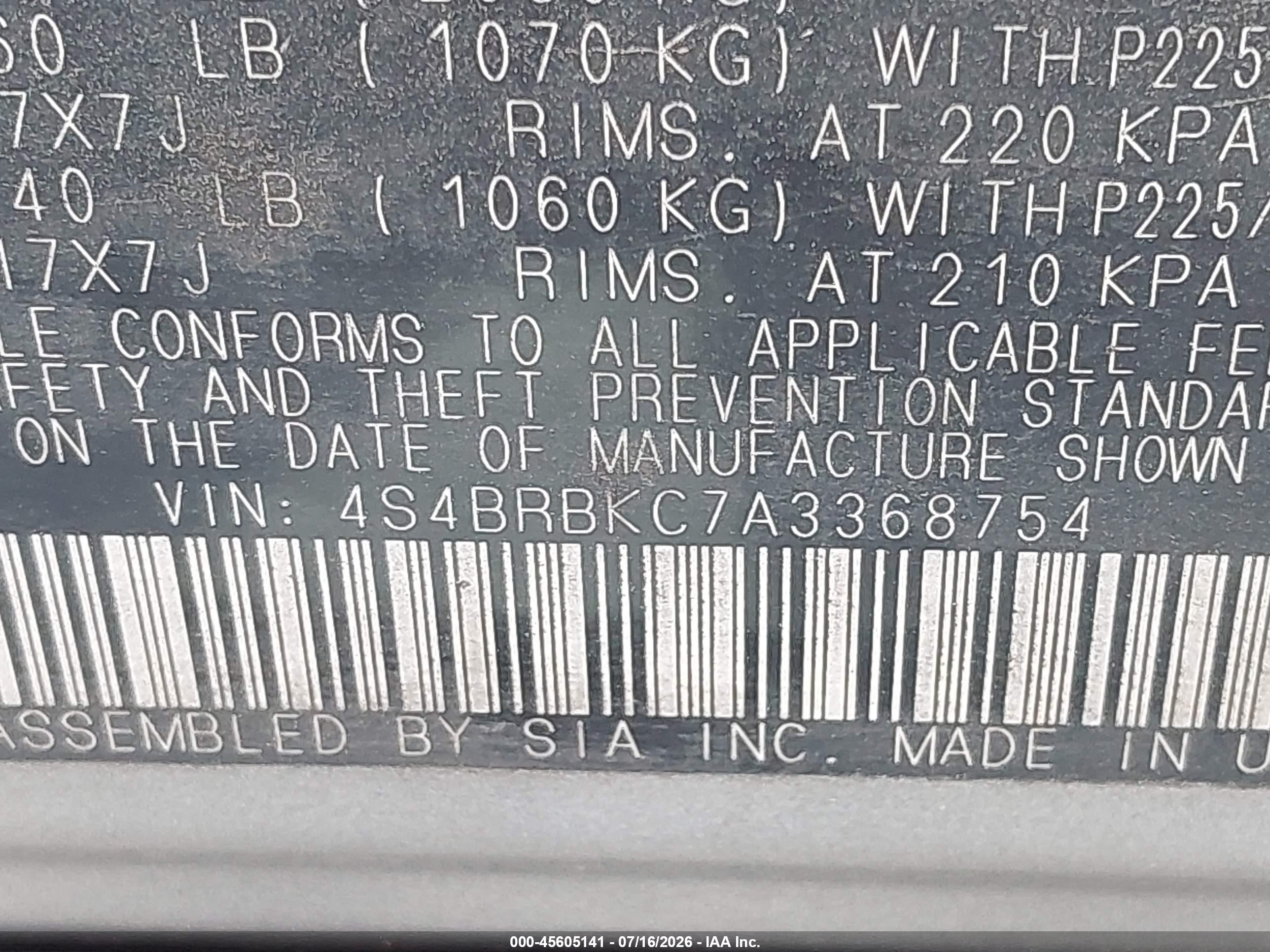 2010 Subaru Outback 2.5i Limited Silver vin: 4S4BRBKC7A3368754