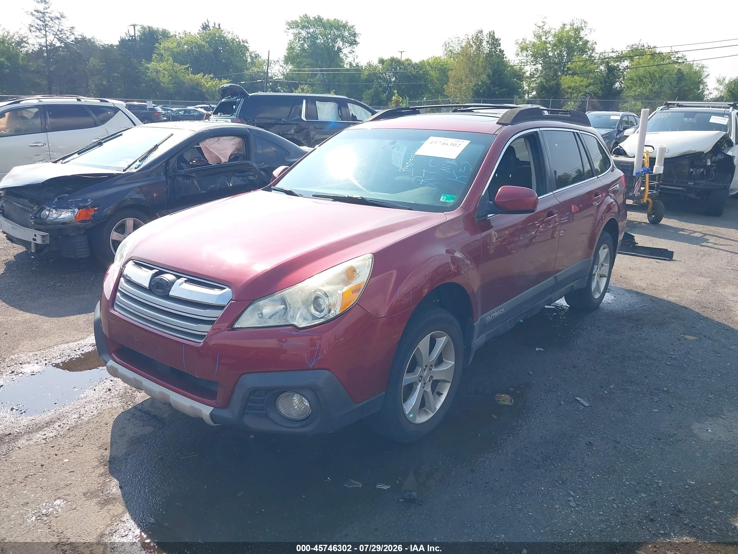 2013 Subaru Outback 2.5i Limited Red vin: 4S4BRBKC7D3233438