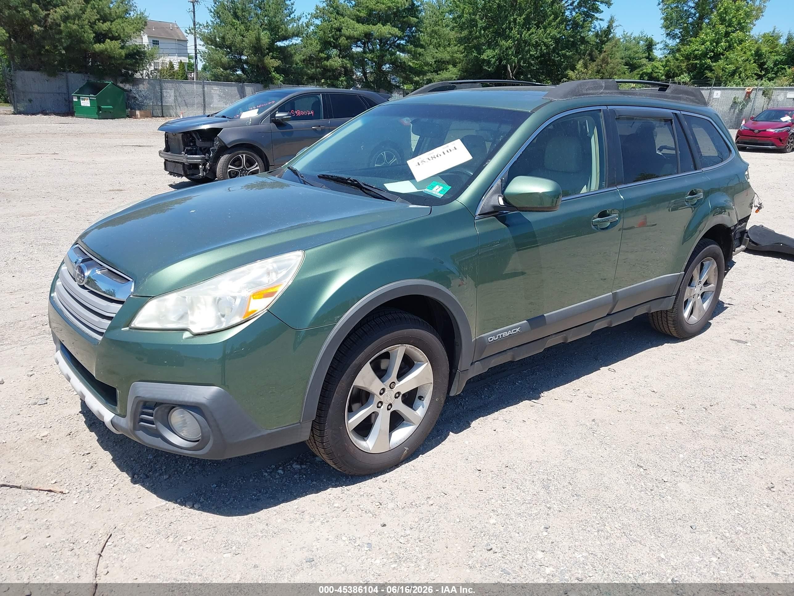 2013 Subaru Outback 2.5i Limited Green vin: 4S4BRBKC8D3228734