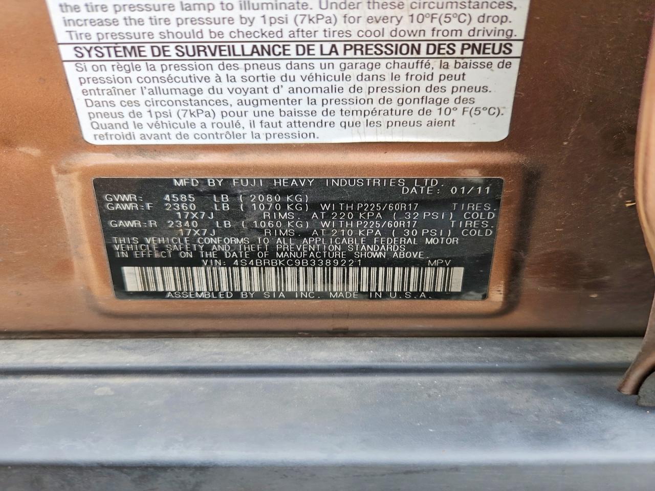 2011 Subaru Outback 2.5i Limited Brown vin: 4S4BRBKC9B3389221