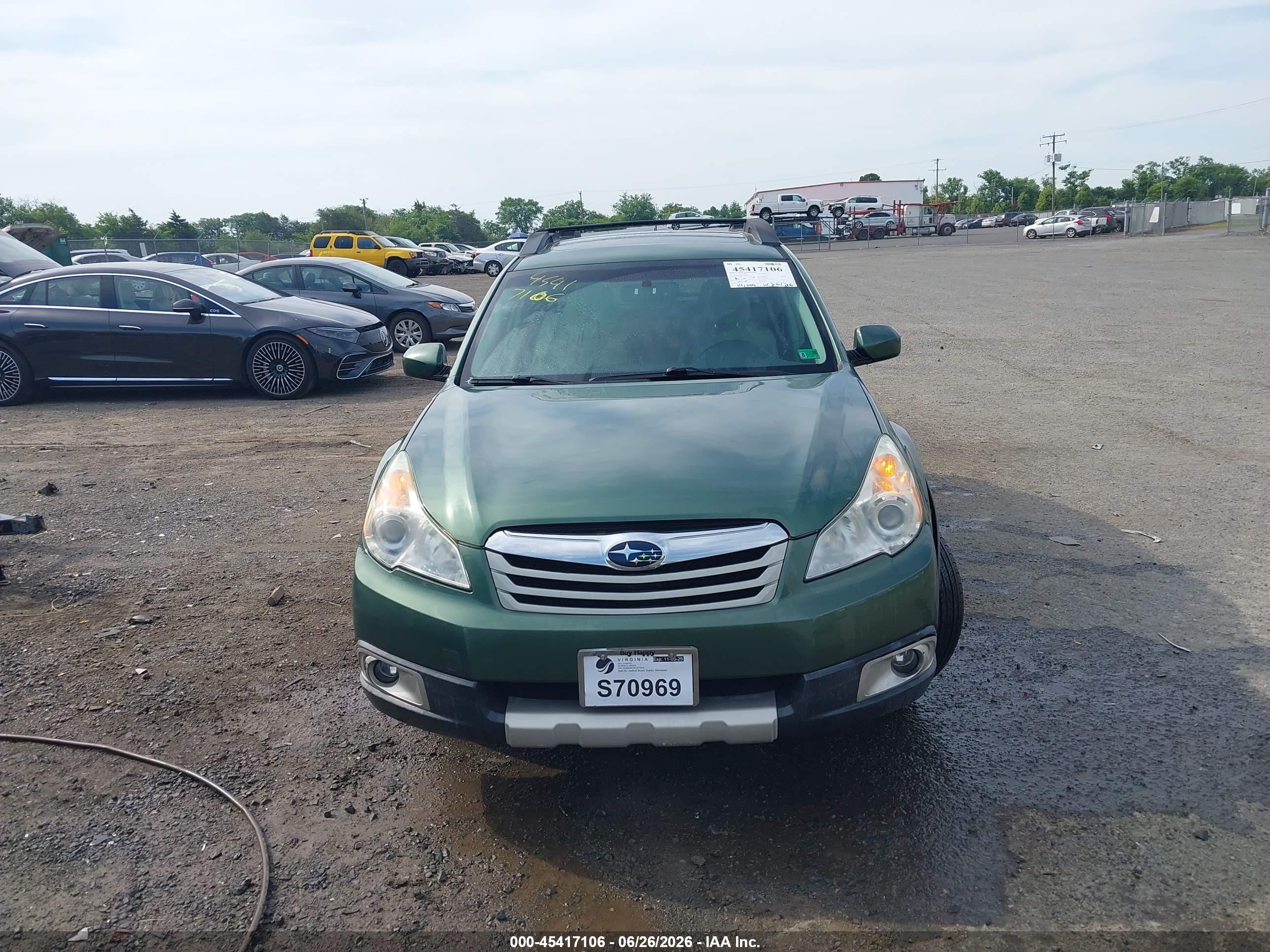 2012 Subaru Outback 2.5i Limited Зеленый vin: 4S4BRBKC9C3210452