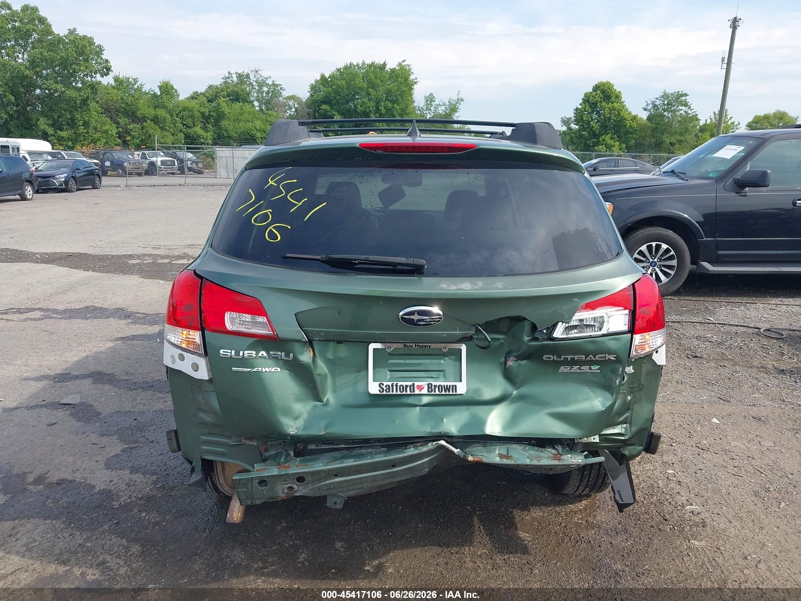 2012 Subaru Outback 2.5i Limited Зеленый vin: 4S4BRBKC9C3210452