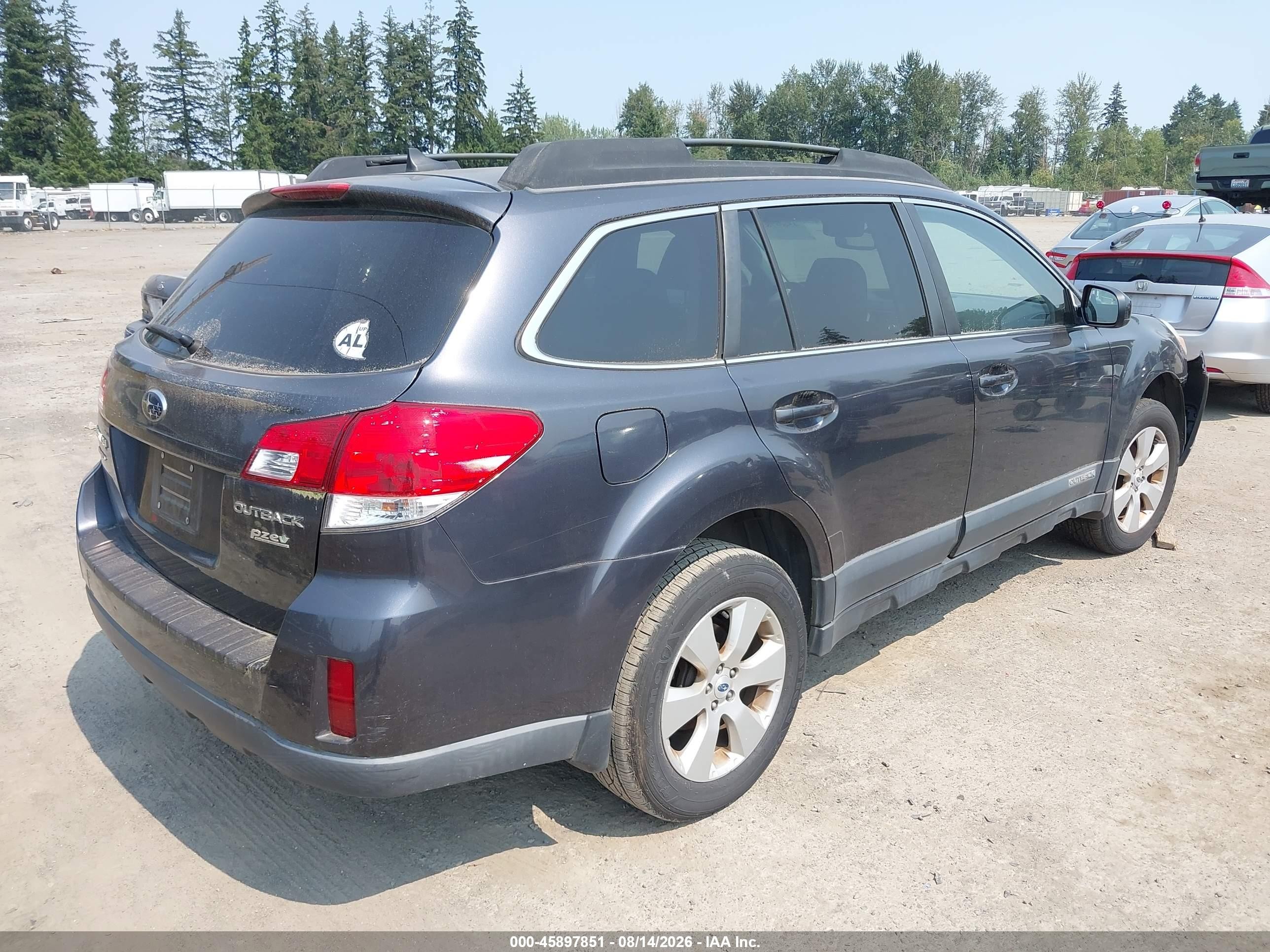 2012 Subaru Outback 2.5i Limited Gray vin: 4S4BRBKC9C3301009