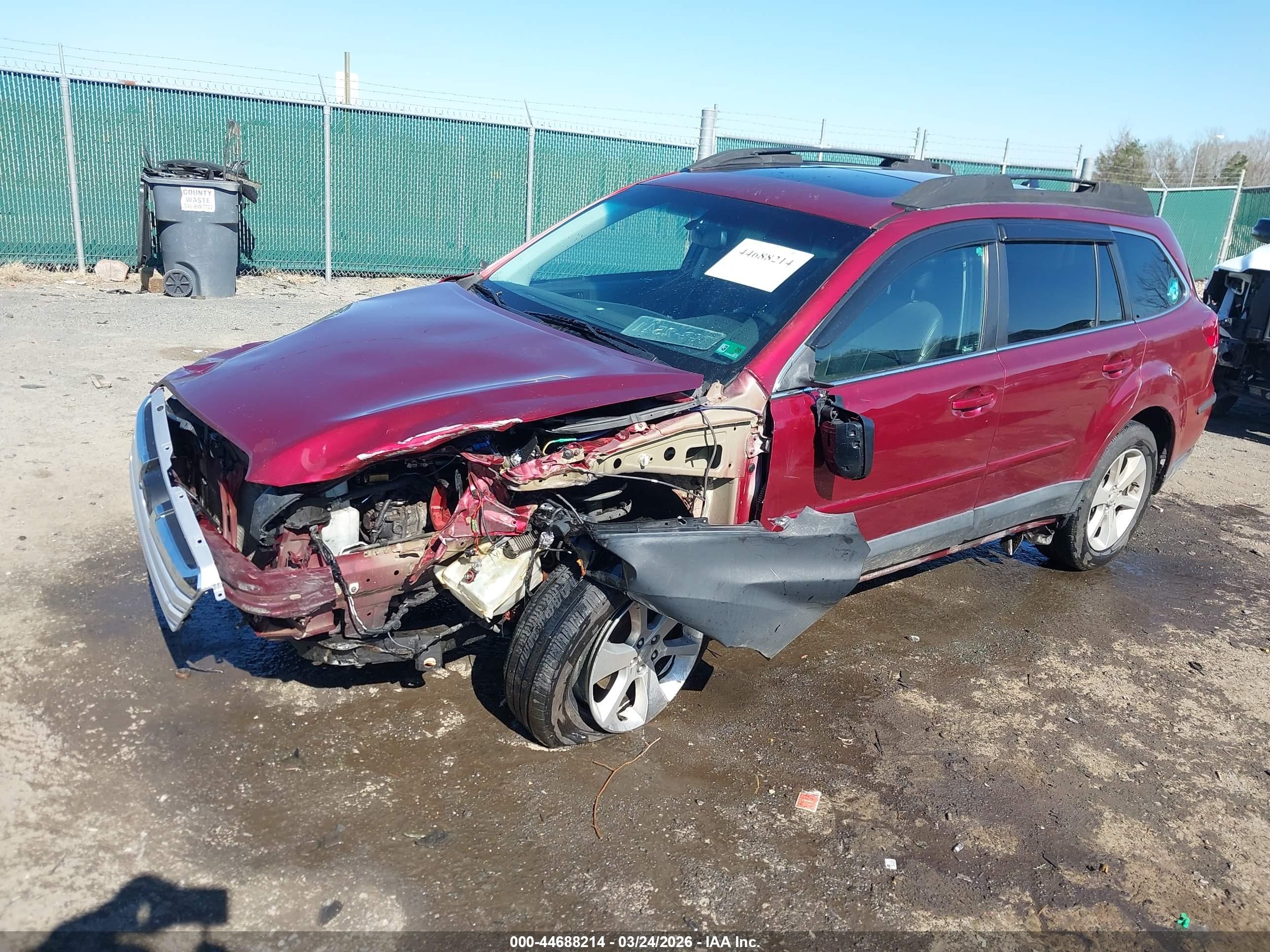 2013 Subaru Outback 2.5i Limited Maroon vin: 4S4BRBKC9D3212977
