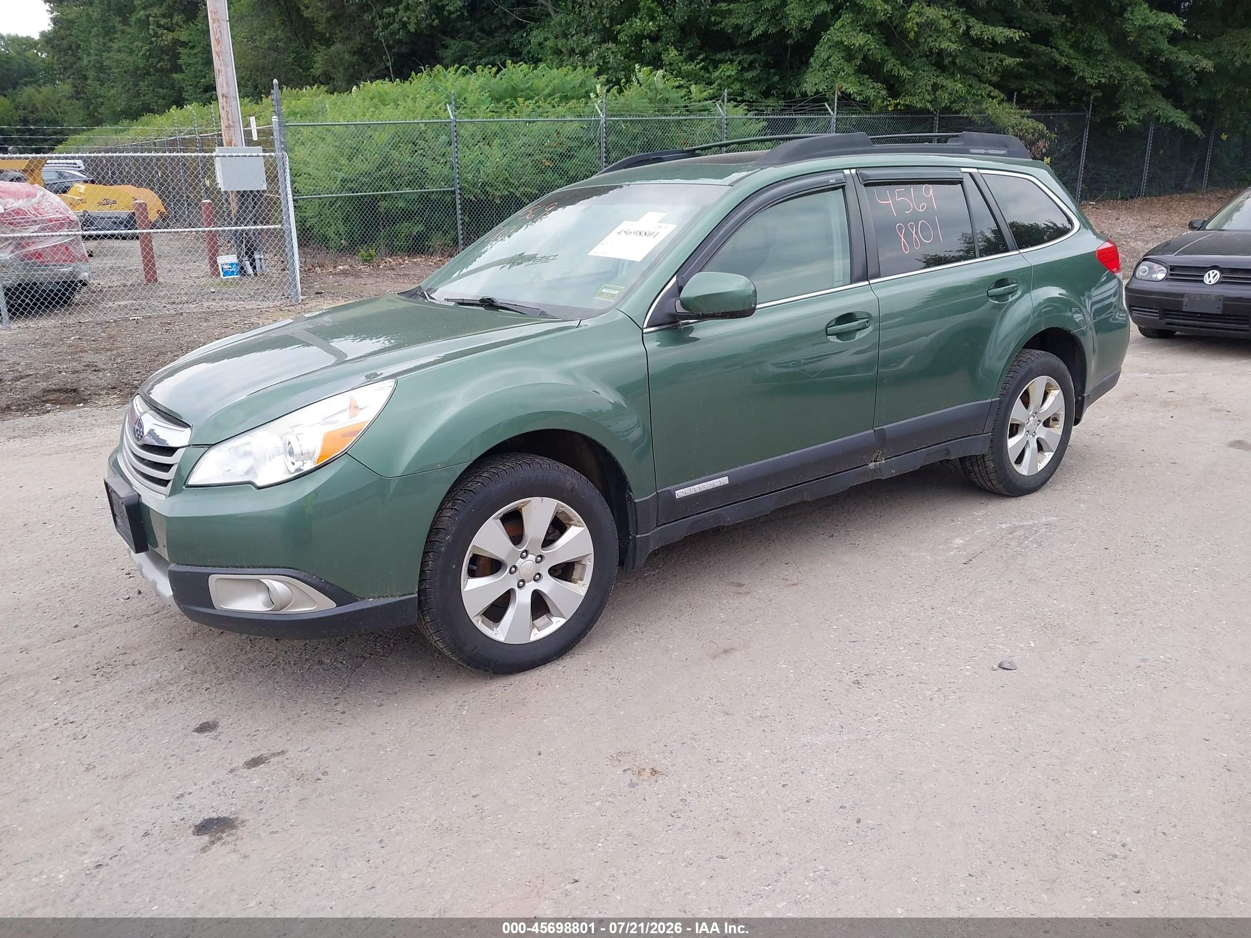 2011 Subaru Outback 2.5i Limited Green vin: 4S4BRBKCXB3361041
