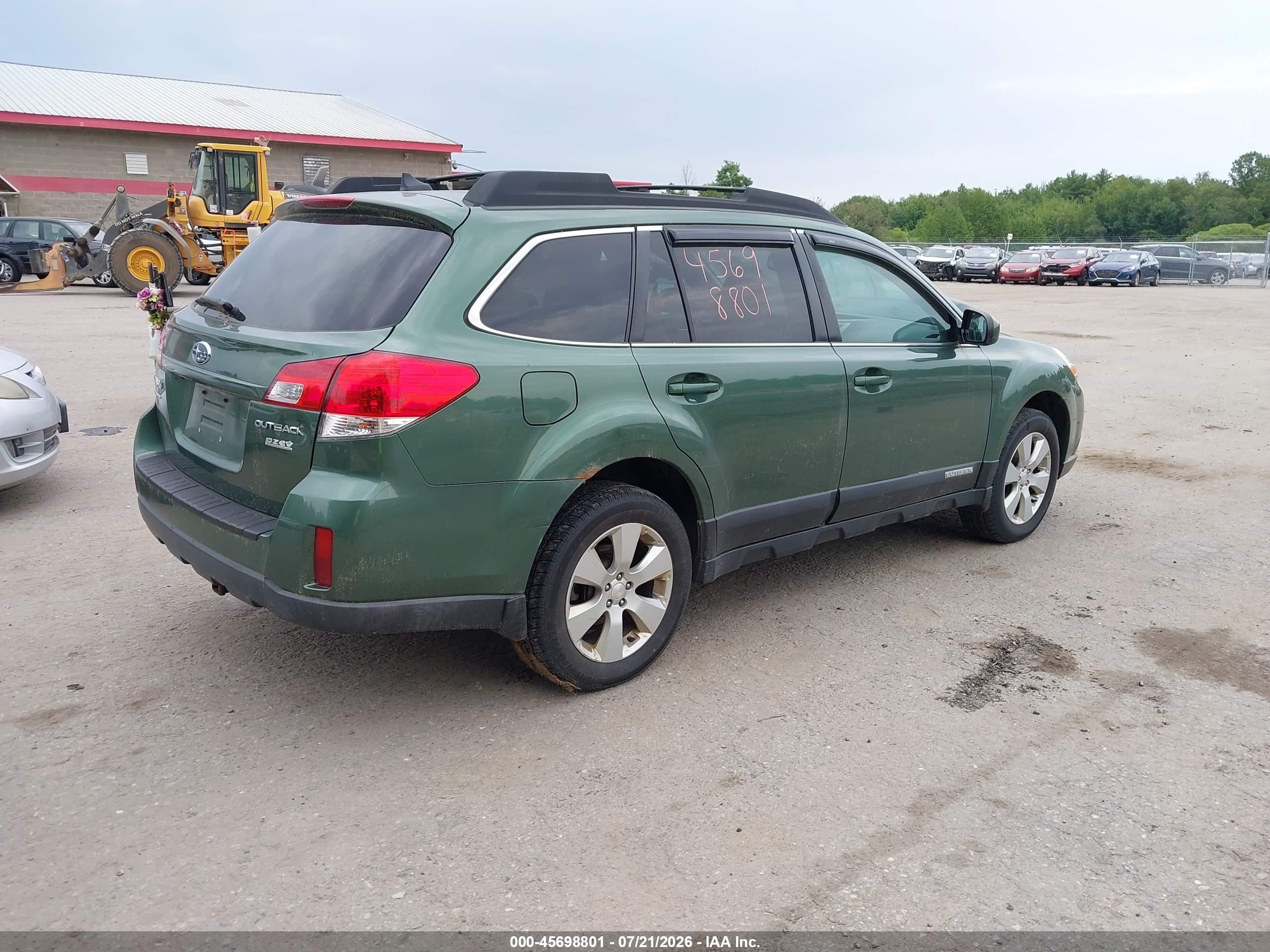 2011 Subaru Outback 2.5i Limited Green vin: 4S4BRBKCXB3361041
