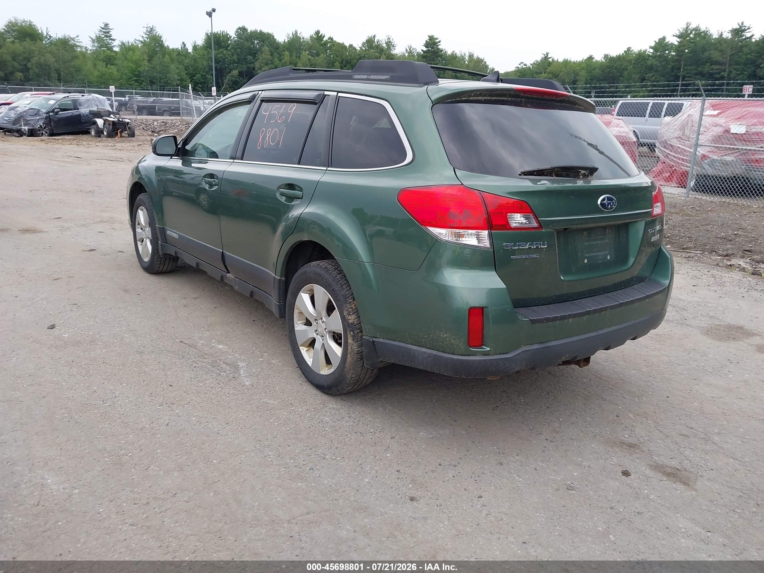2011 Subaru Outback 2.5i Limited Green vin: 4S4BRBKCXB3361041