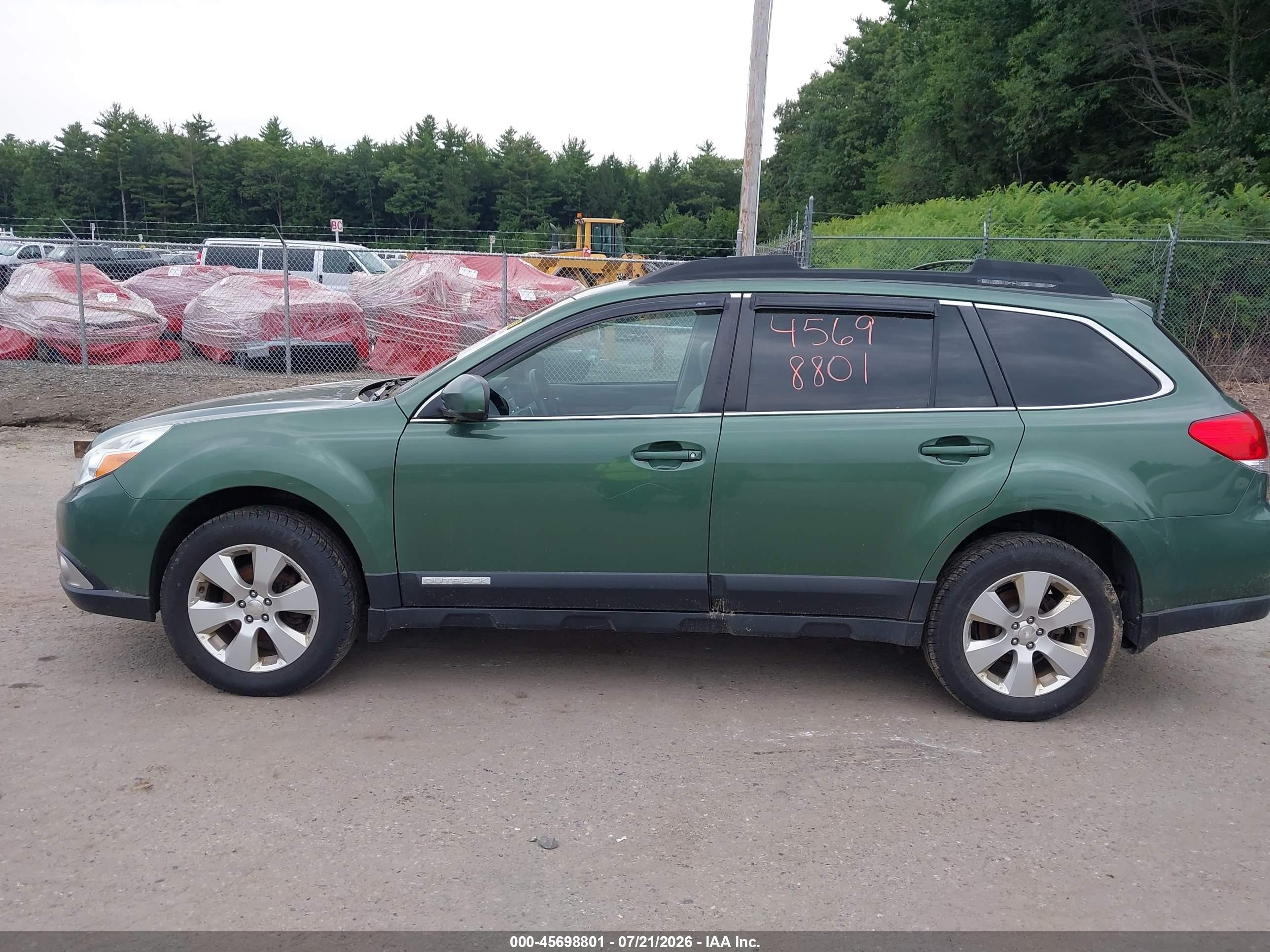 2011 Subaru Outback 2.5i Limited Green vin: 4S4BRBKCXB3361041