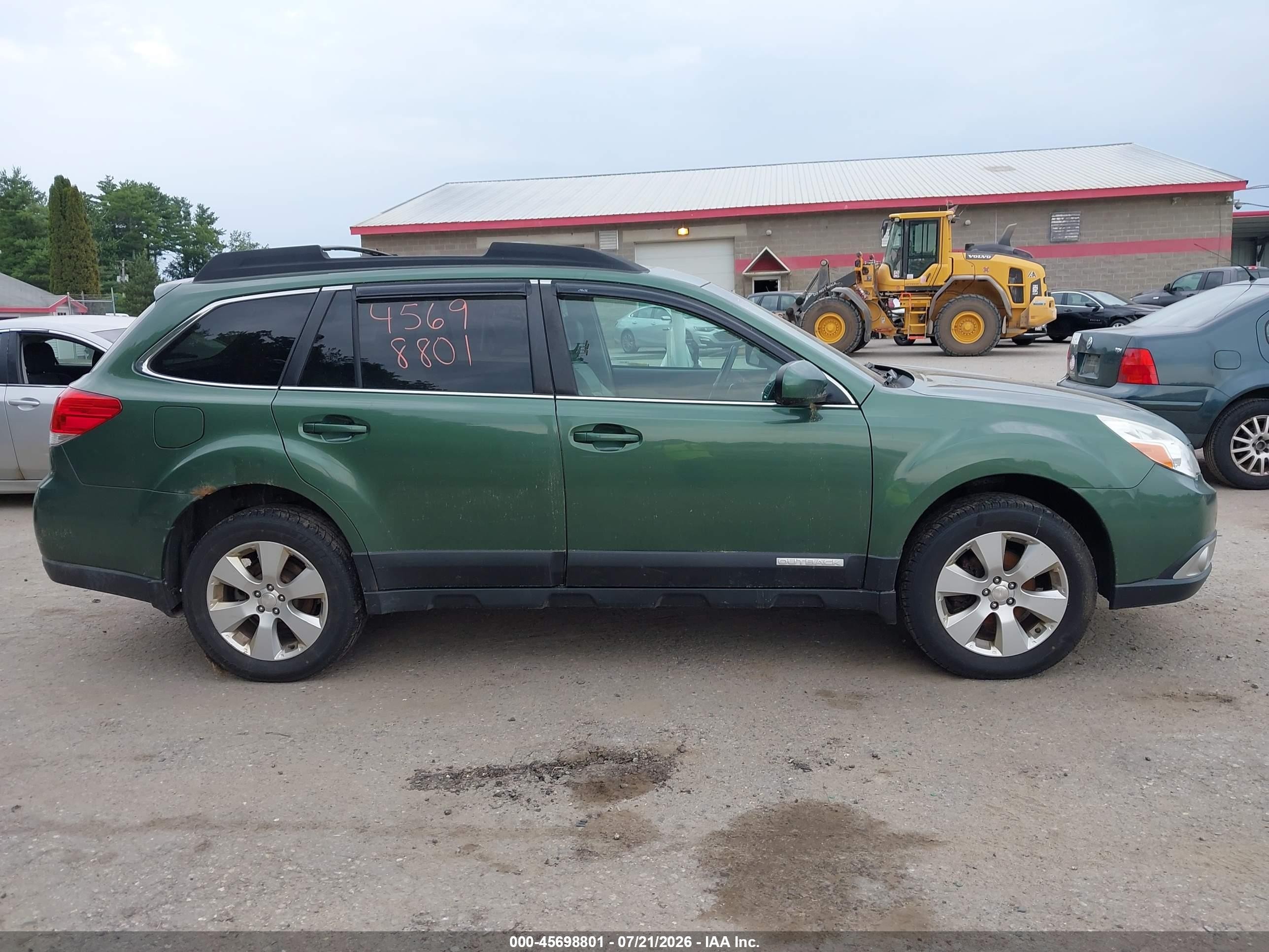 2011 Subaru Outback 2.5i Limited Green vin: 4S4BRBKCXB3361041