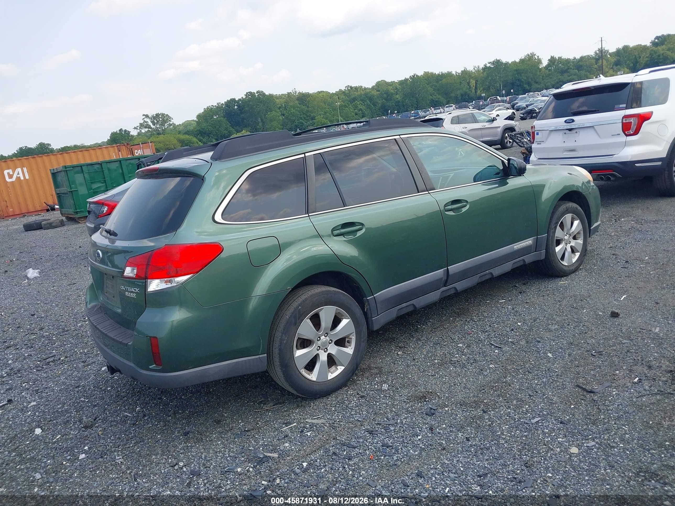 2010 Subaru Outback 2.5i Limited Green vin: 4S4BRBLC0A3366892