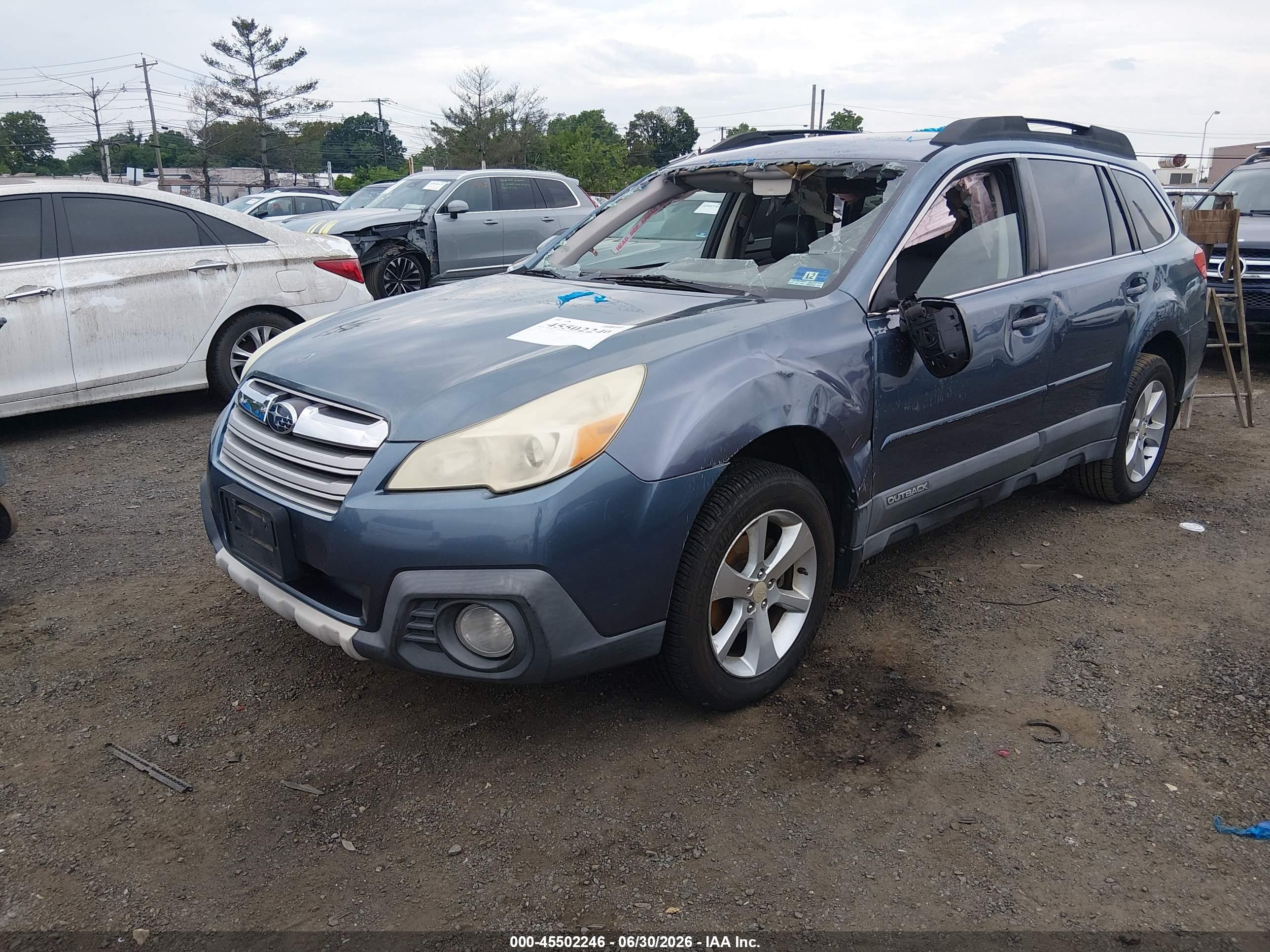 2014 Subaru Outback 2.5i Limited Blue vin: 4S4BRBLC0E3206694