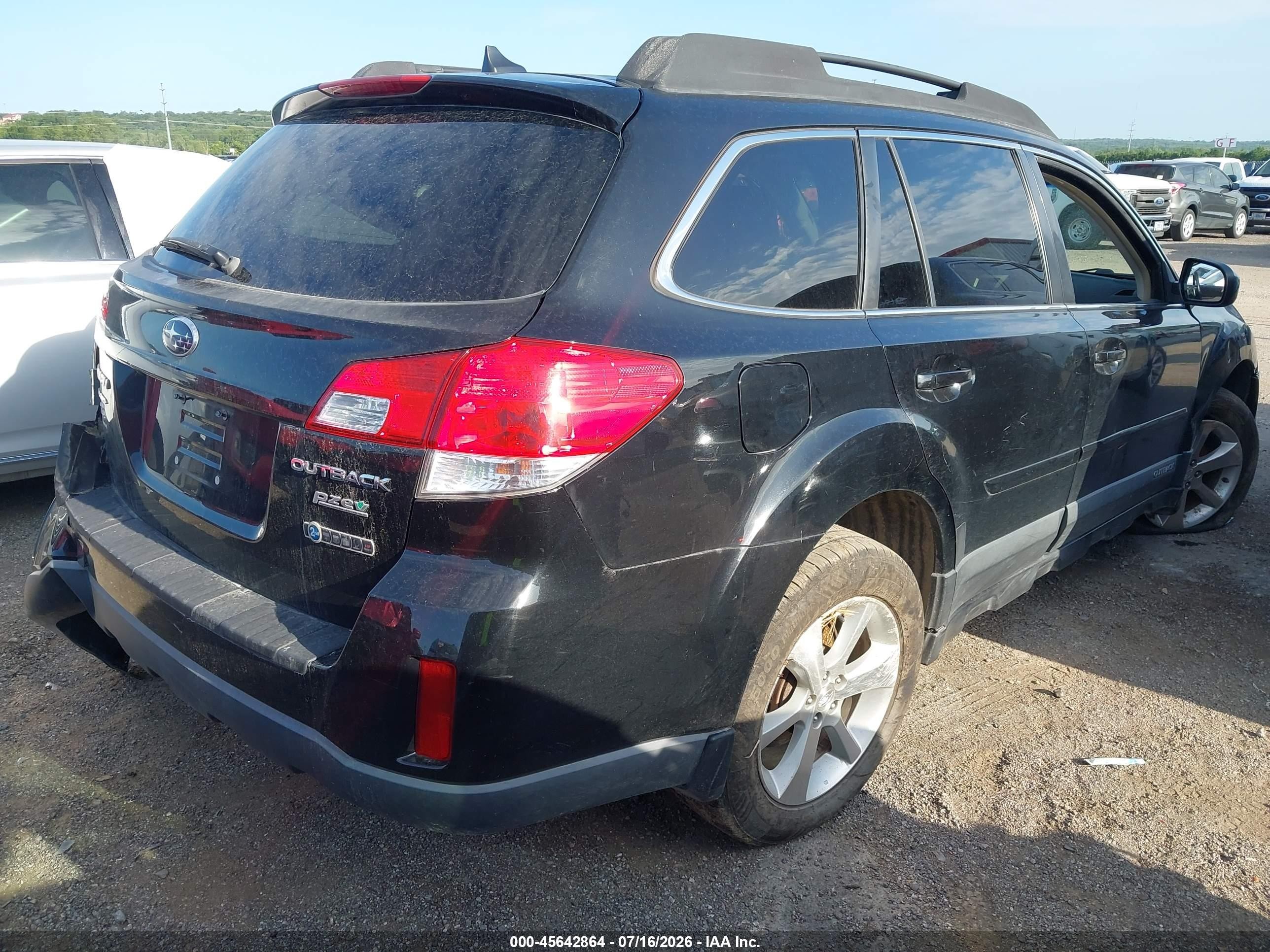 2014 Subaru Outback 2.5i Limited Black vin: 4S4BRBLC0E3296980
