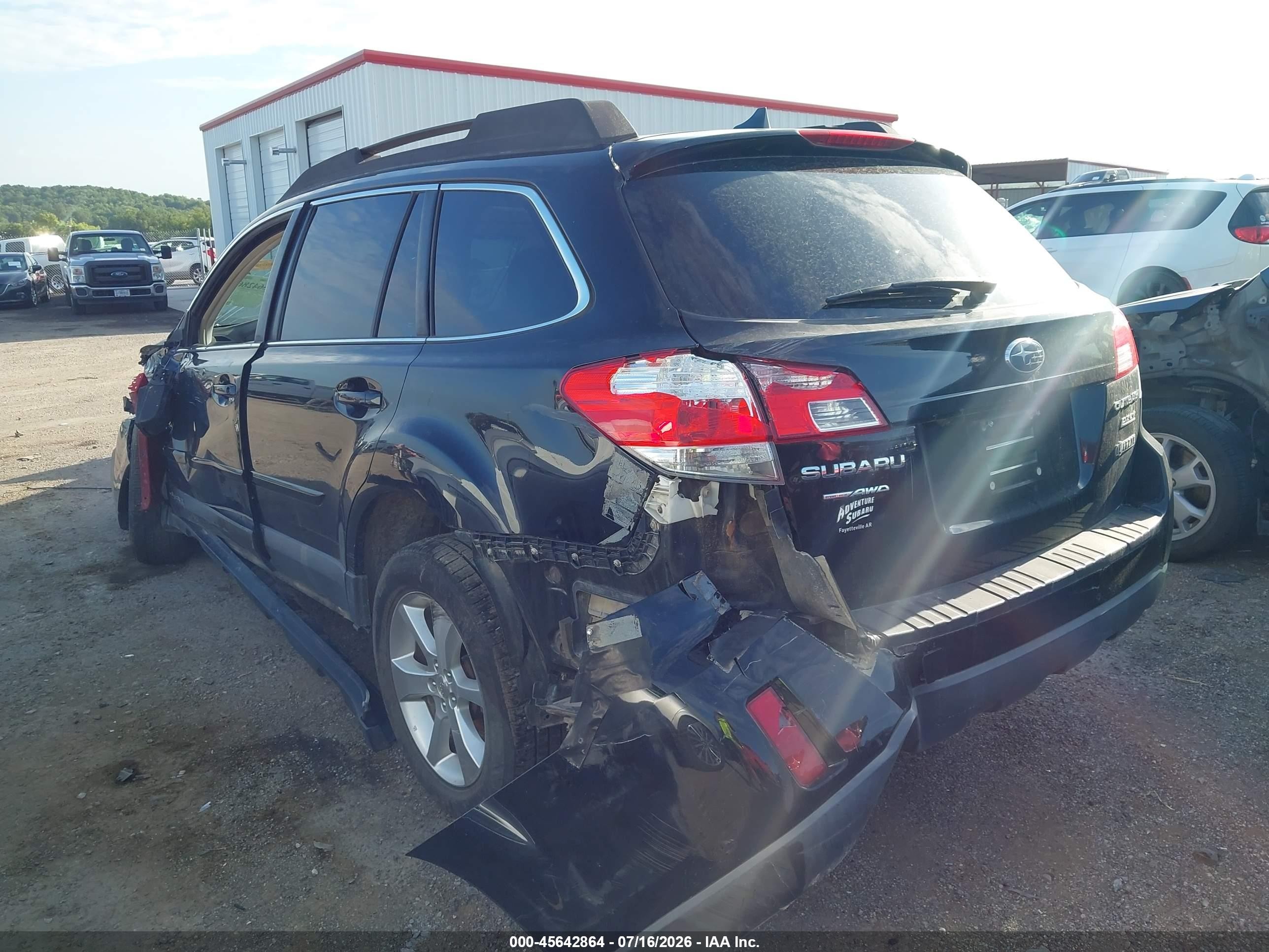 2014 Subaru Outback 2.5i Limited Black vin: 4S4BRBLC0E3296980