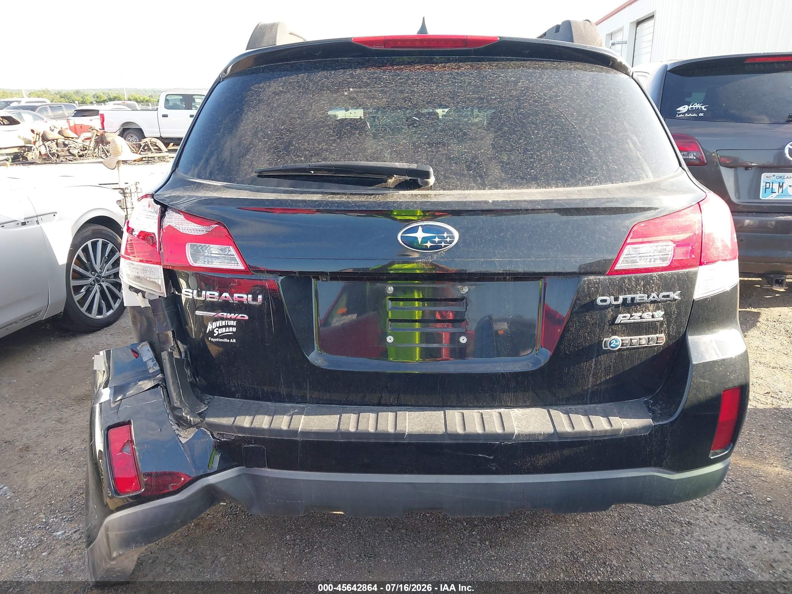 2014 Subaru Outback 2.5i Limited Black vin: 4S4BRBLC0E3296980