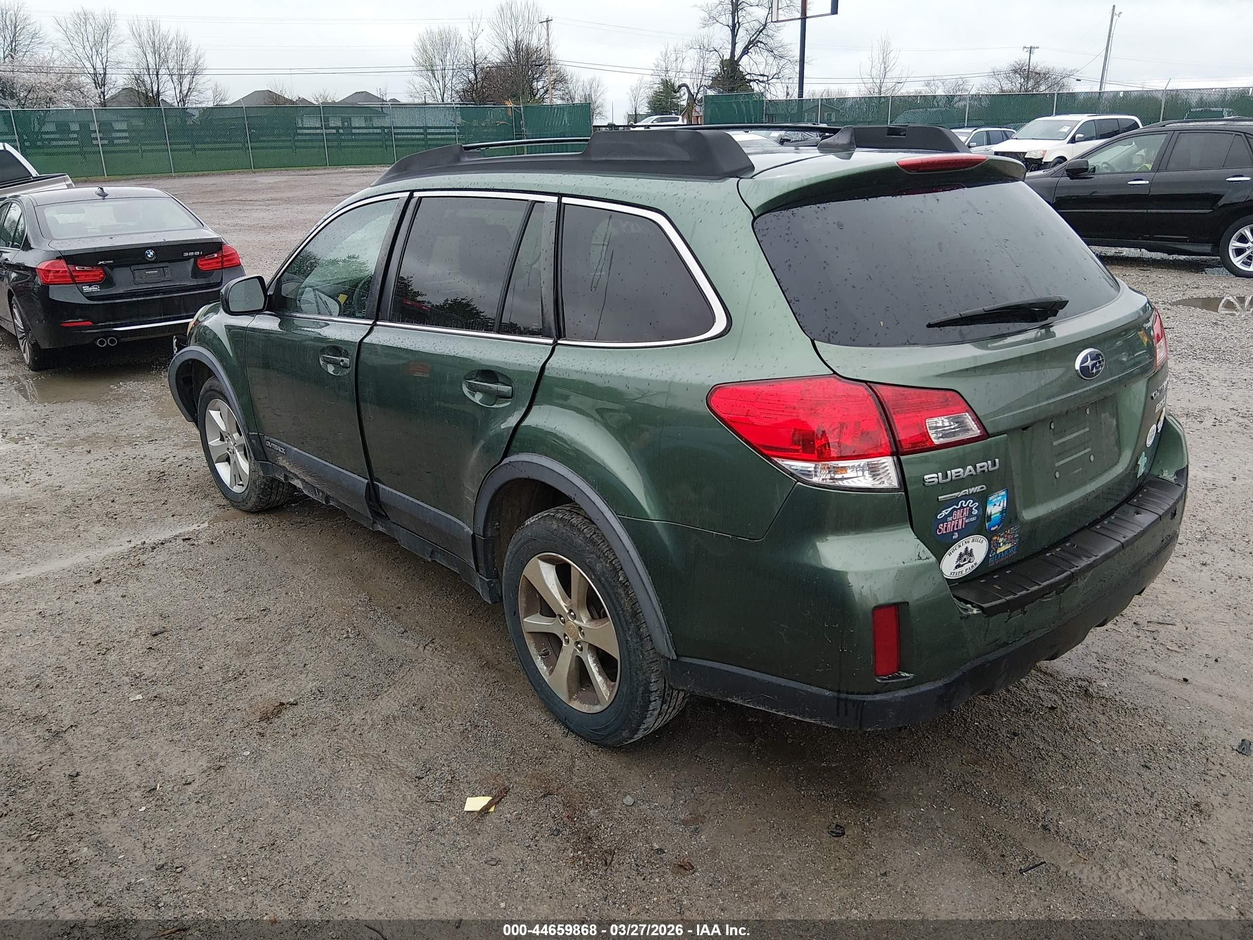 2014 Subaru Outback 2.5i Limited Green vin: 4S4BRBLC0E3323403