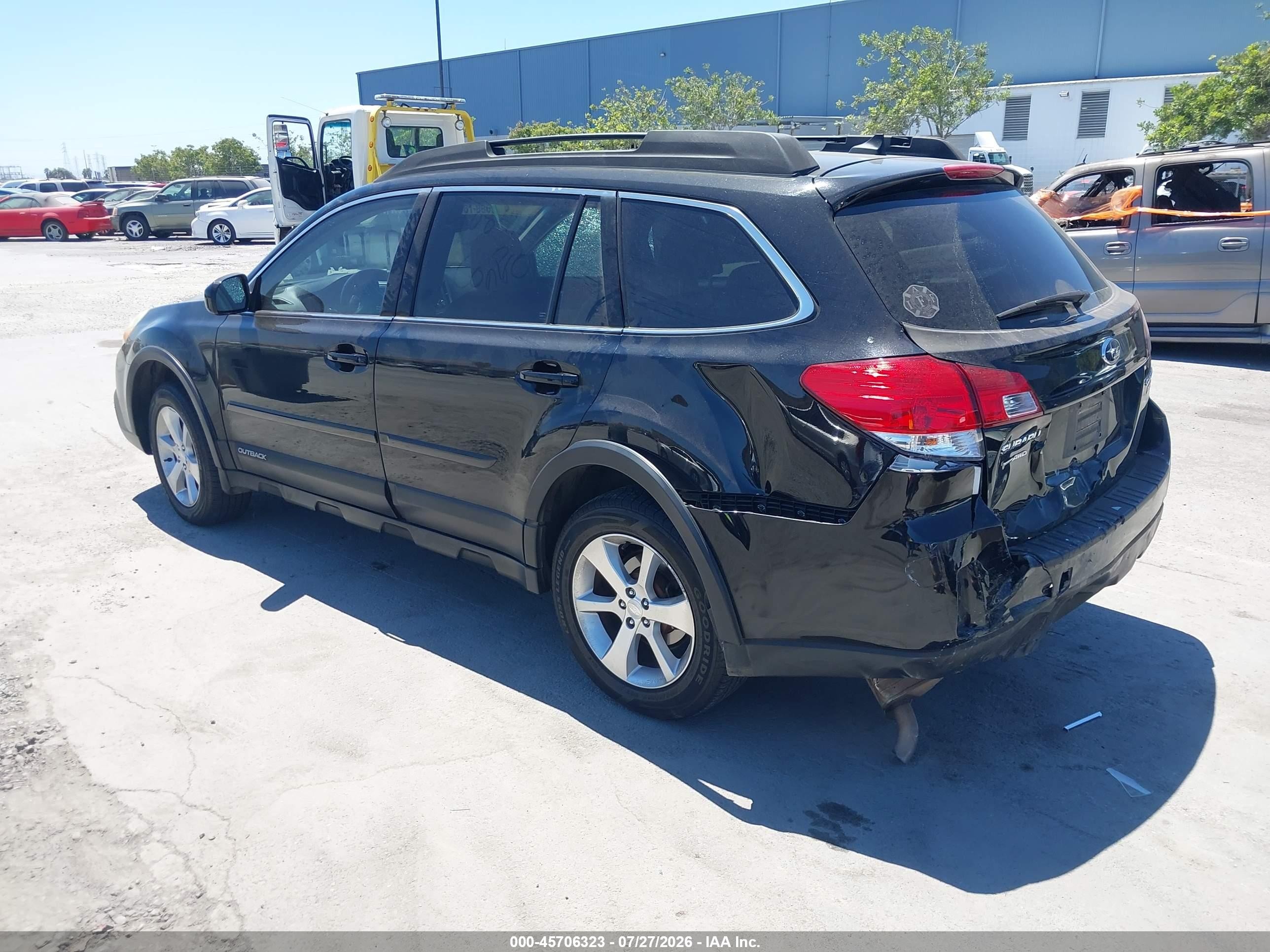 2014 Subaru Outback 2.5i Limited Black vin: 4S4BRBLC1E3305217