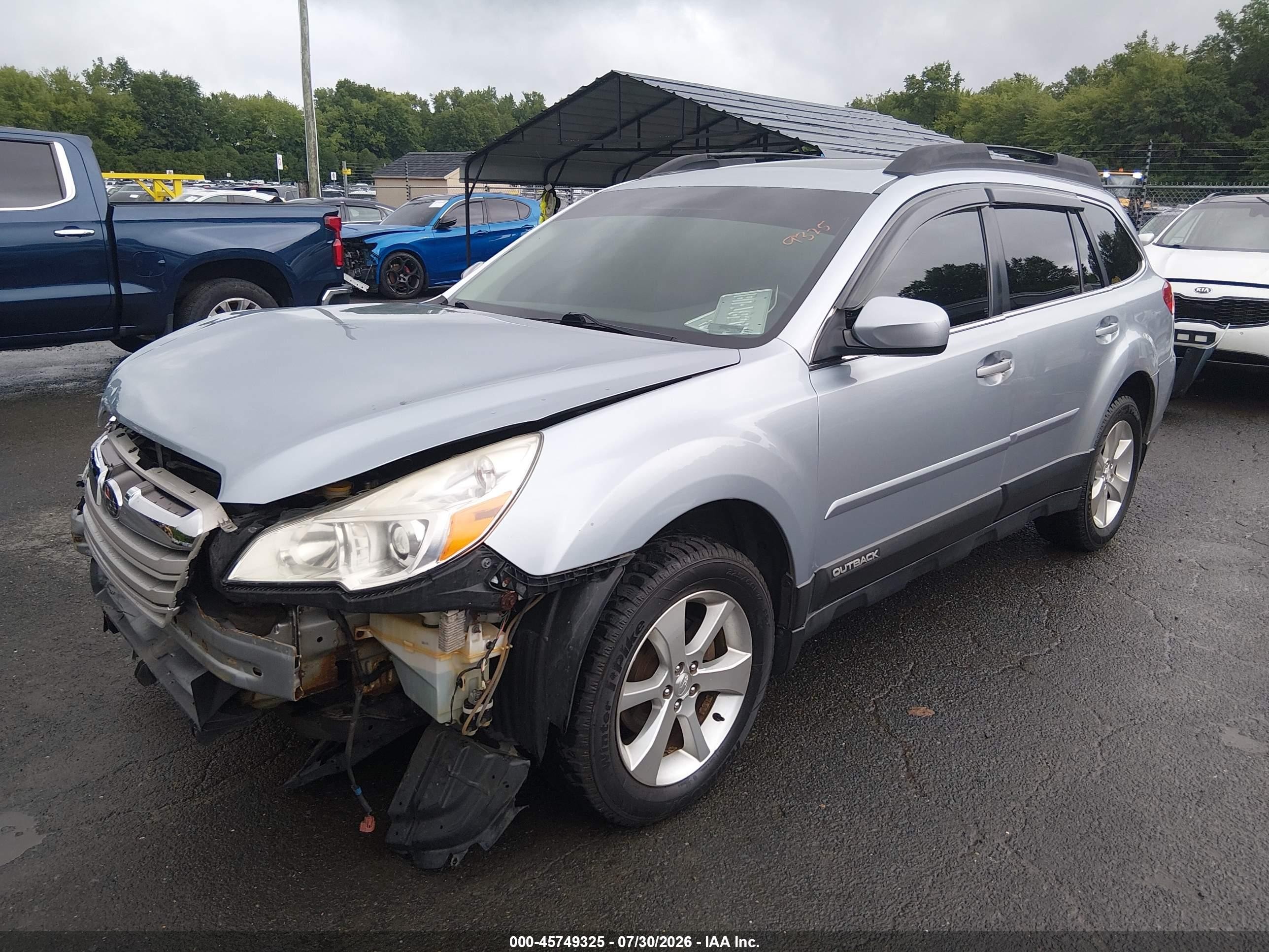 2014 Subaru Outback 2.5i Limited Gray vin: 4S4BRBLC2E3203621