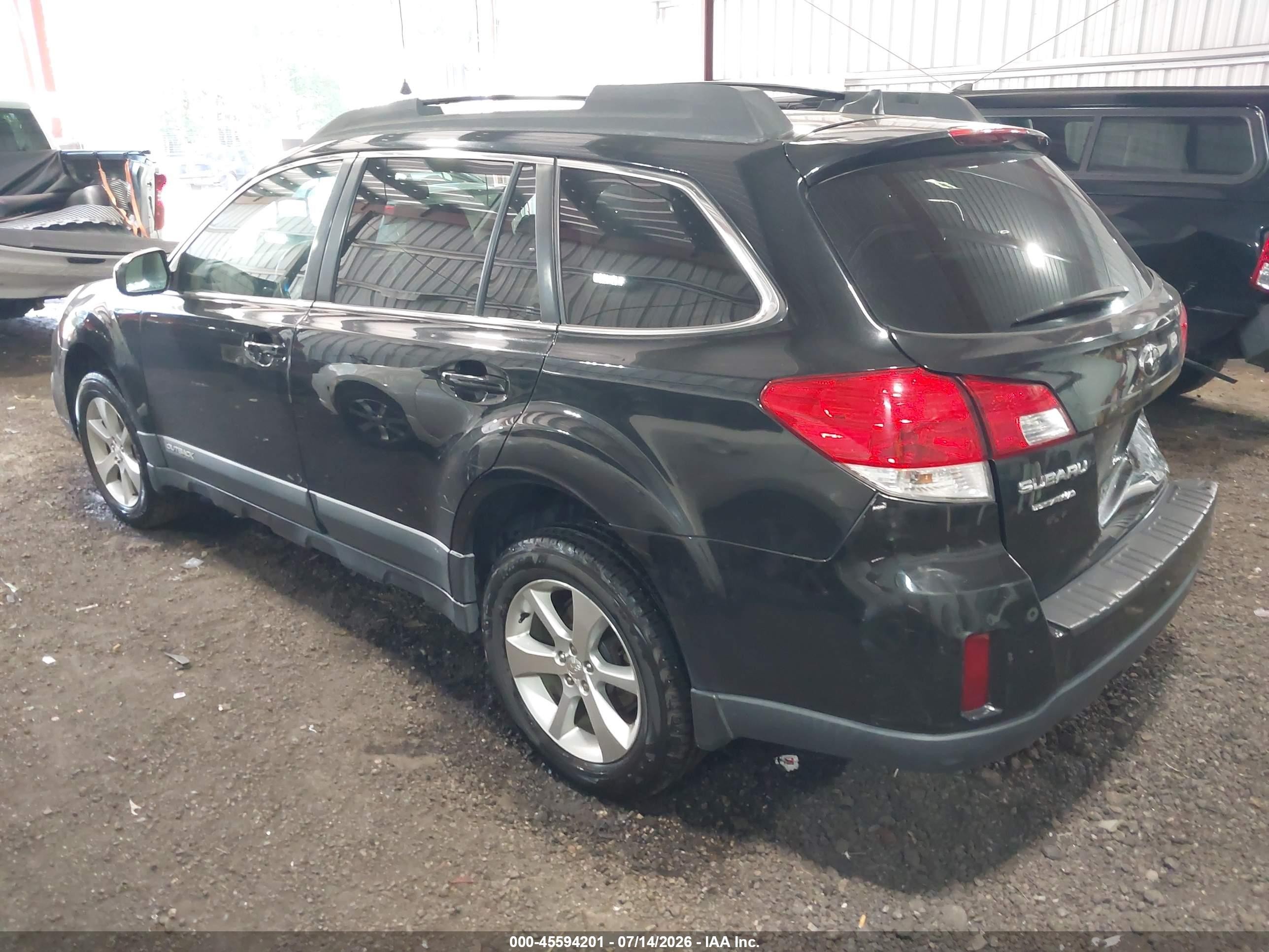 2014 Subaru Outback 2.5i Limited Black vin: 4S4BRBLC5E3228724