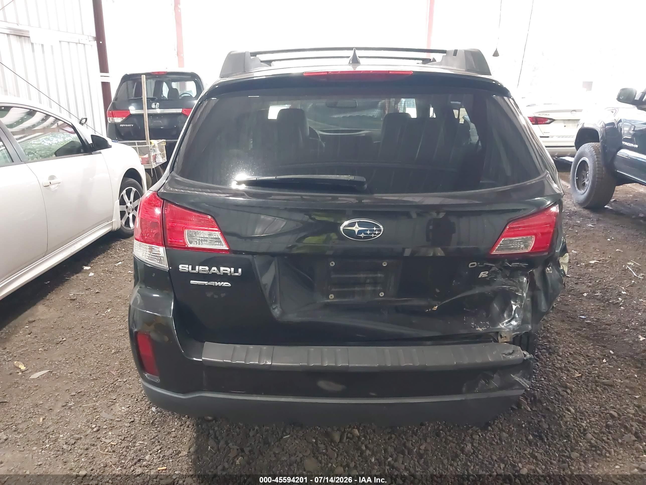2014 Subaru Outback 2.5i Limited Black vin: 4S4BRBLC5E3228724