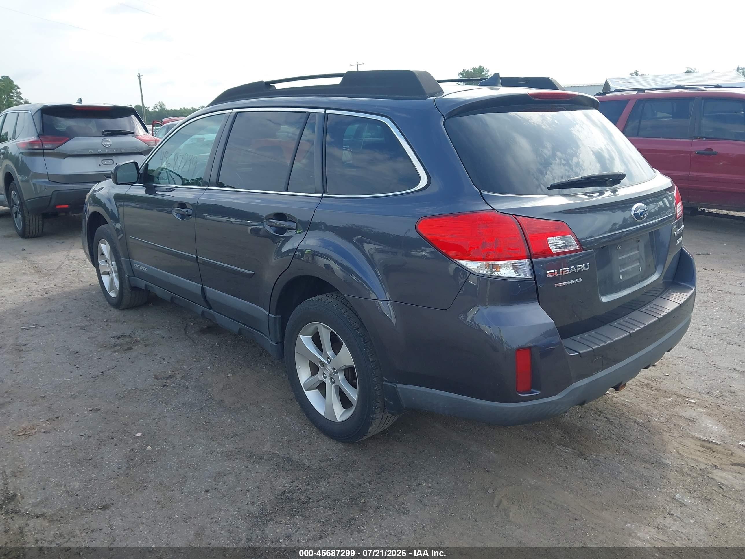 2013 Subaru Outback 2.5i Limited Gray vin: 4S4BRBLC9D3289931