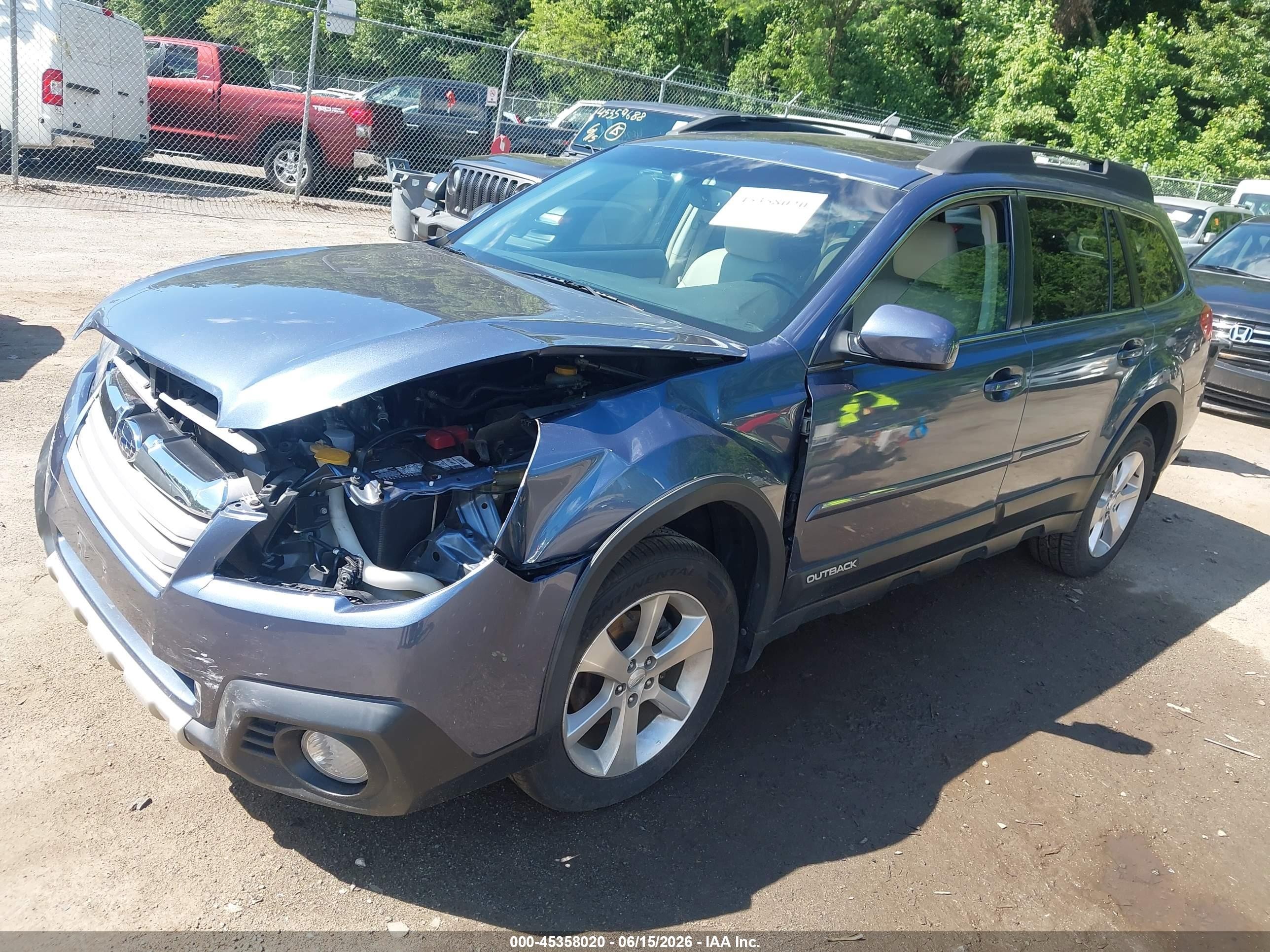2013 Subaru Outback 2.5i Limited Blue vin: 4S4BRBLC9D3299469