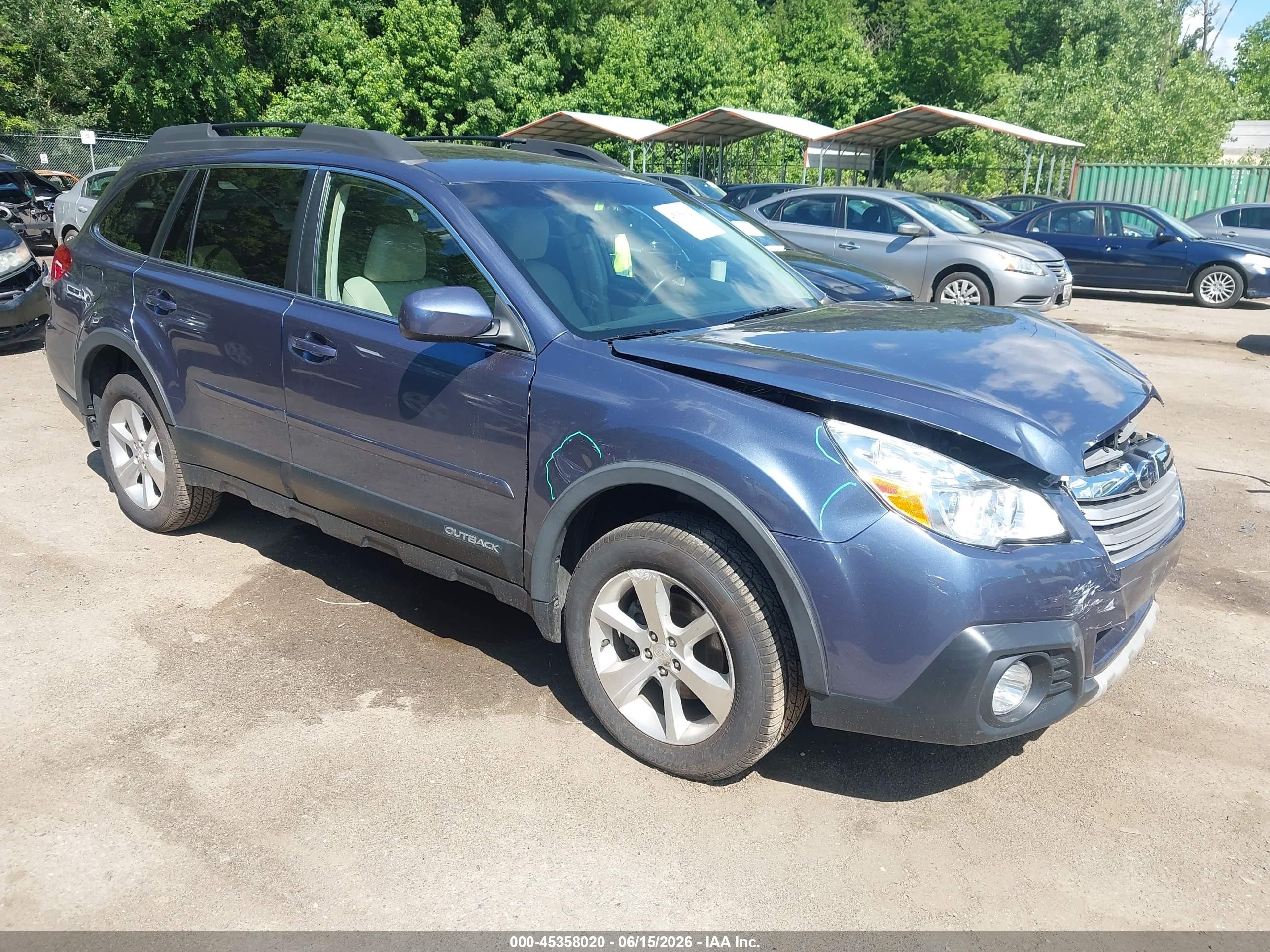 2013 Subaru Outback 2.5i Limited Blue vin: 4S4BRBLC9D3299469