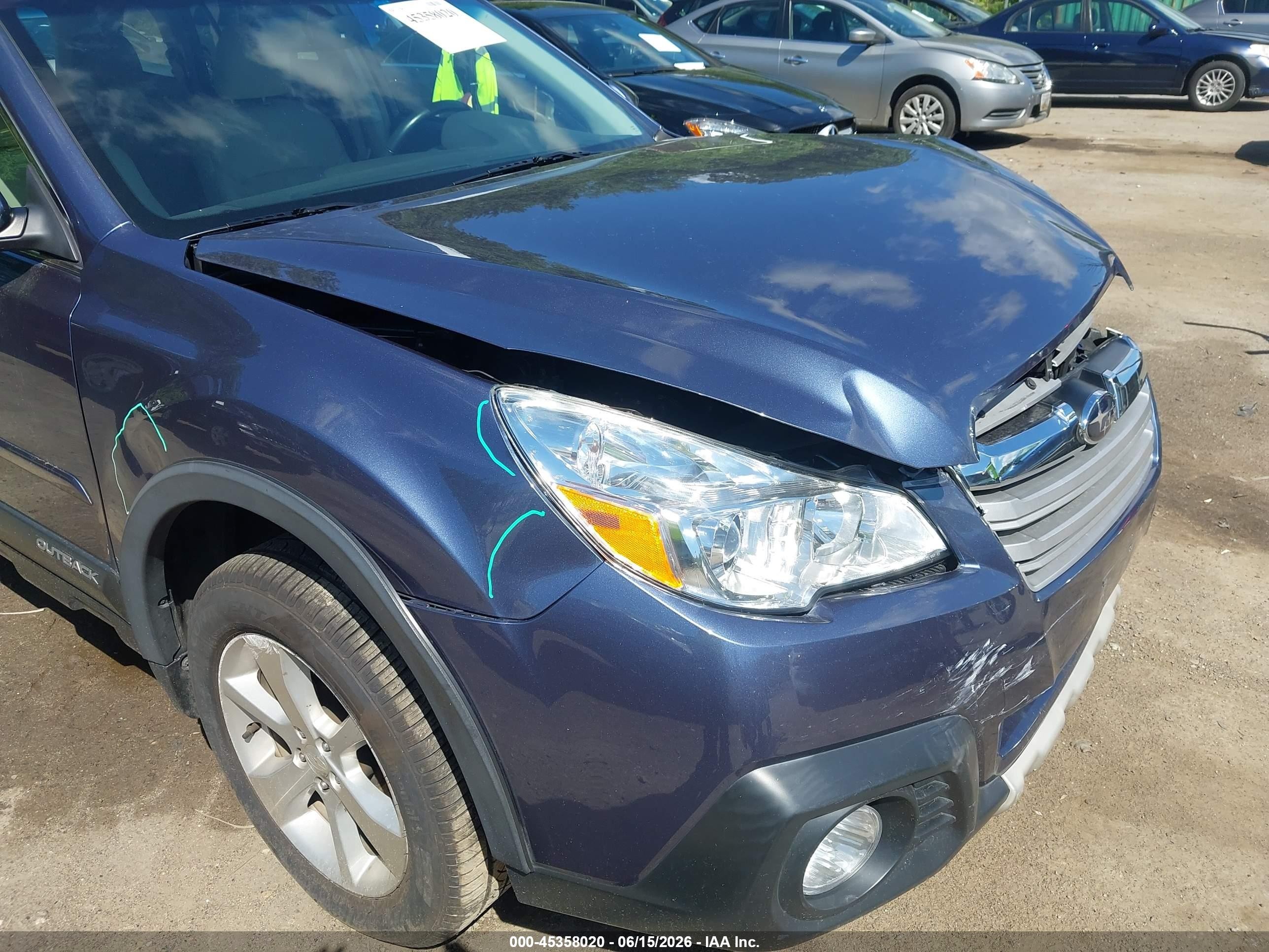2013 Subaru Outback 2.5i Limited Blue vin: 4S4BRBLC9D3299469