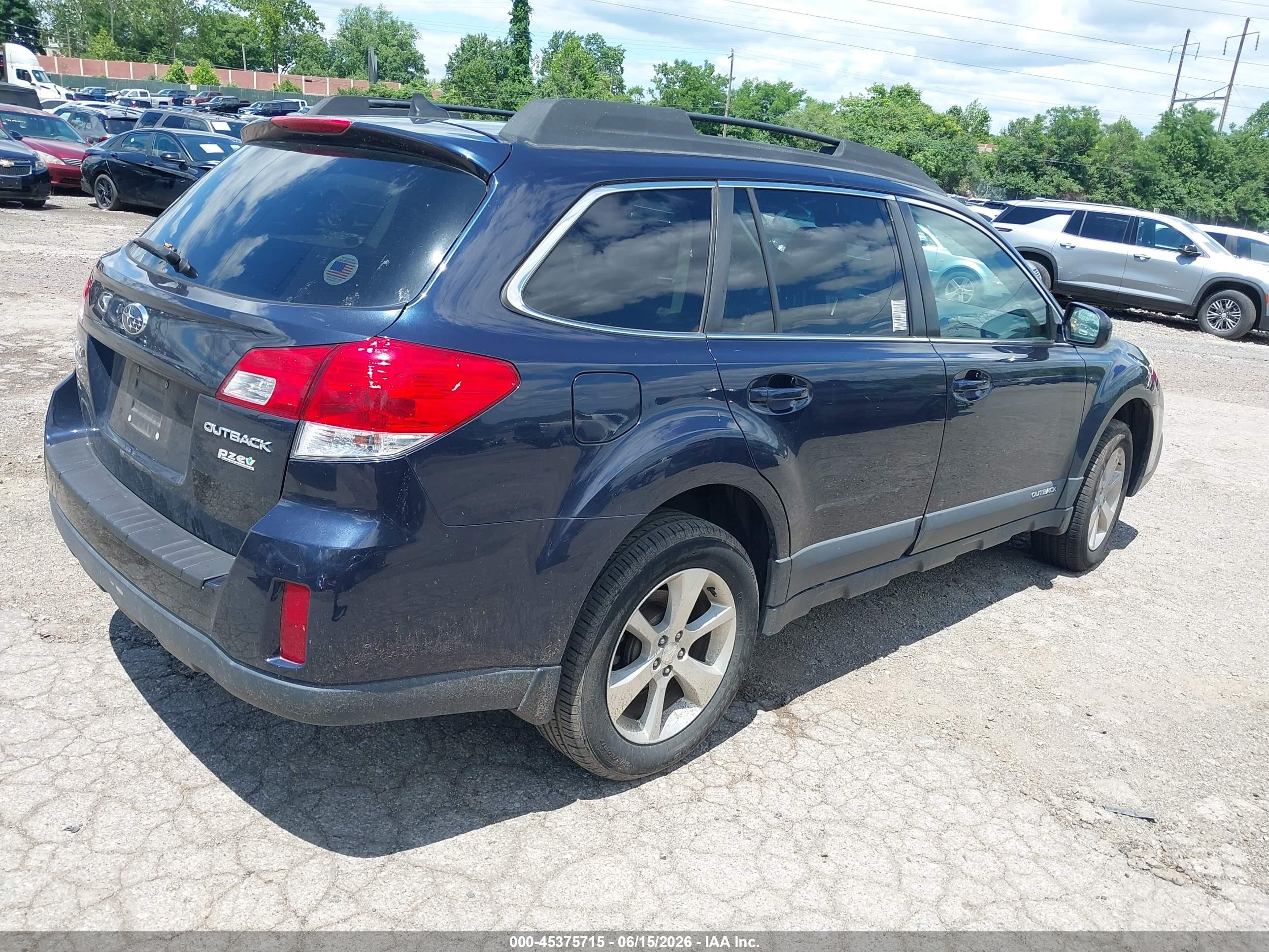 2014 Subaru Outback 2.5i Limited Dark Blue vin: 4S4BRBLCXE3248984