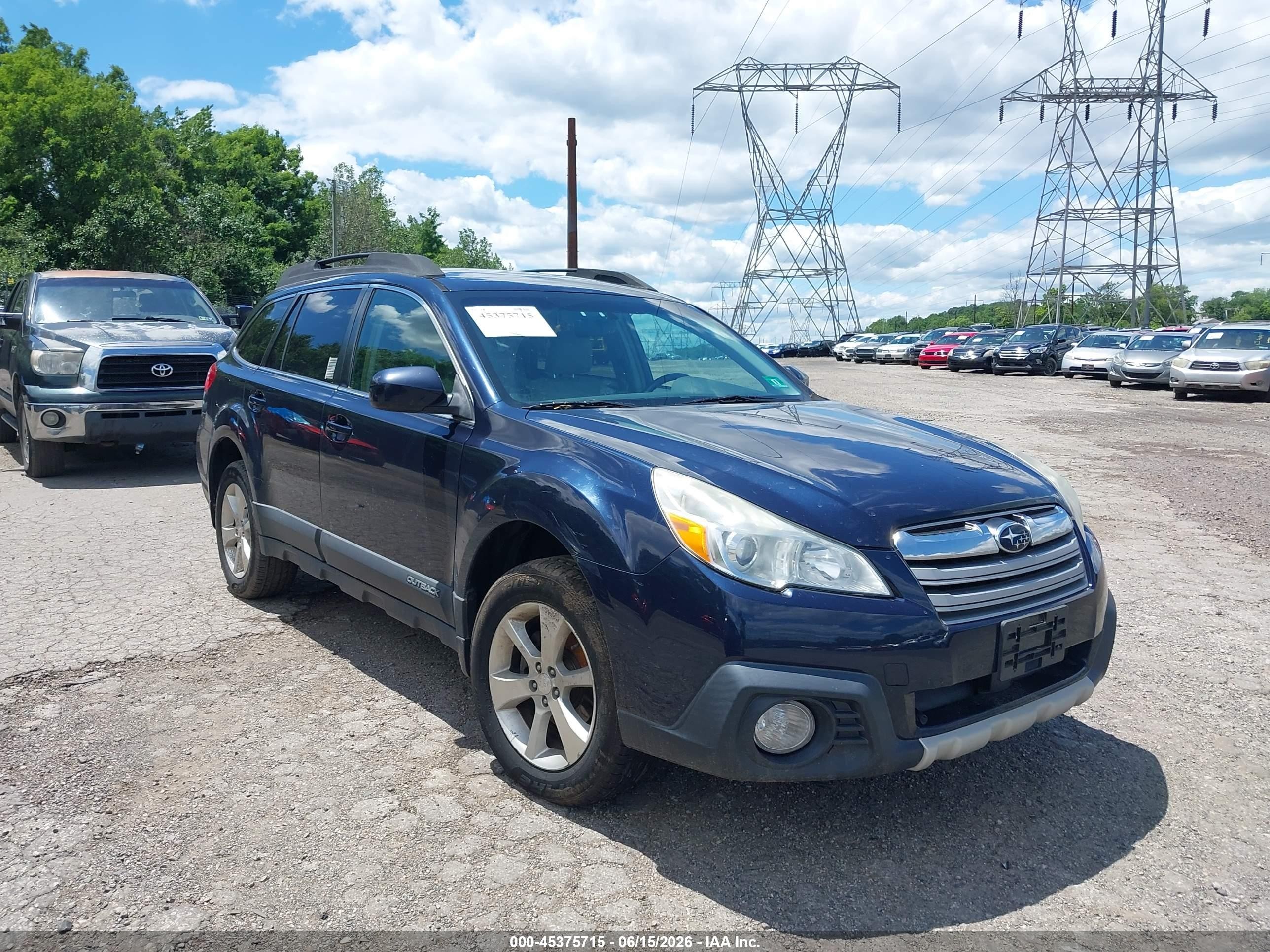2014 Subaru Outback 2.5i Limited Dark Blue vin: 4S4BRBLCXE3248984